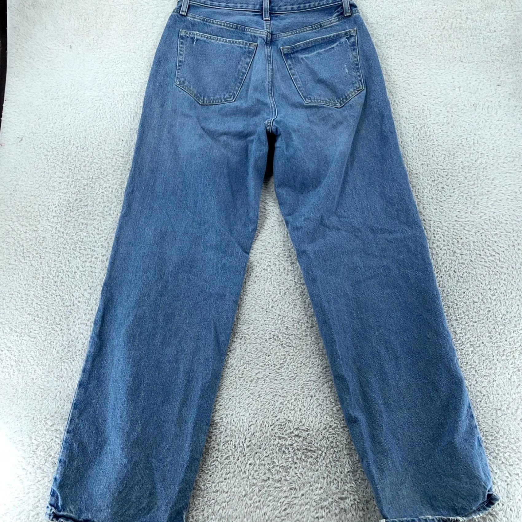 Vintage Universal Thread Jeans Womens 4 Blue Distressed Mid Rise 90s Baggy Denim Relaxed Pockets Vel 31in Inseam Size 27" / US 4 / IT 40 - 3 Thumbnail