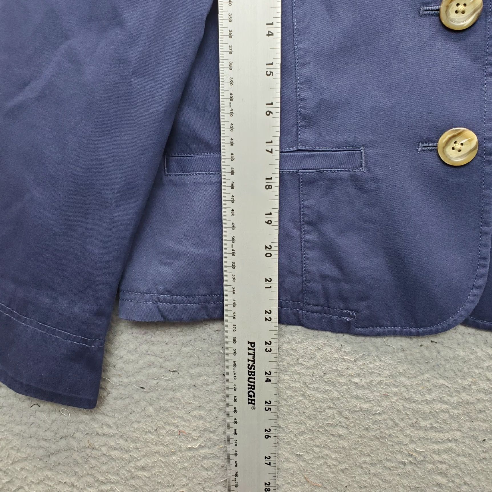 Vintage L.L. Bean Blazer Jacket Womens Petites 12P Blue Single Breasted Notch Lapel Shirt Womens Size 12P Blue Blazer Womens Size XL / US 12-14 / IT 48-50 - 3 Thumbnail