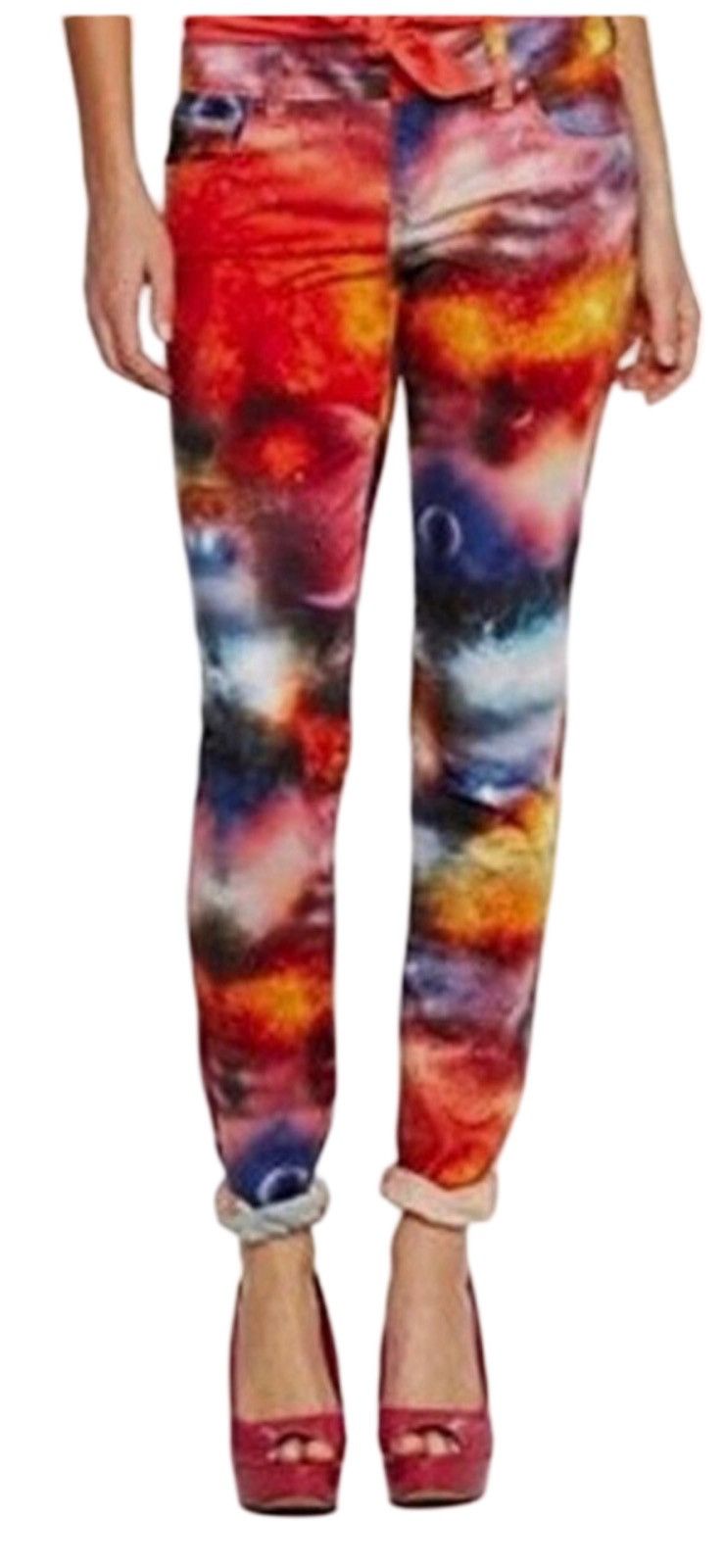 Nanette Lepore L'Amour Nanette Lepore Stretch Denim Multicolored Galaxy Size 28" / US 6 / IT 42 - 2 Thumbnail
