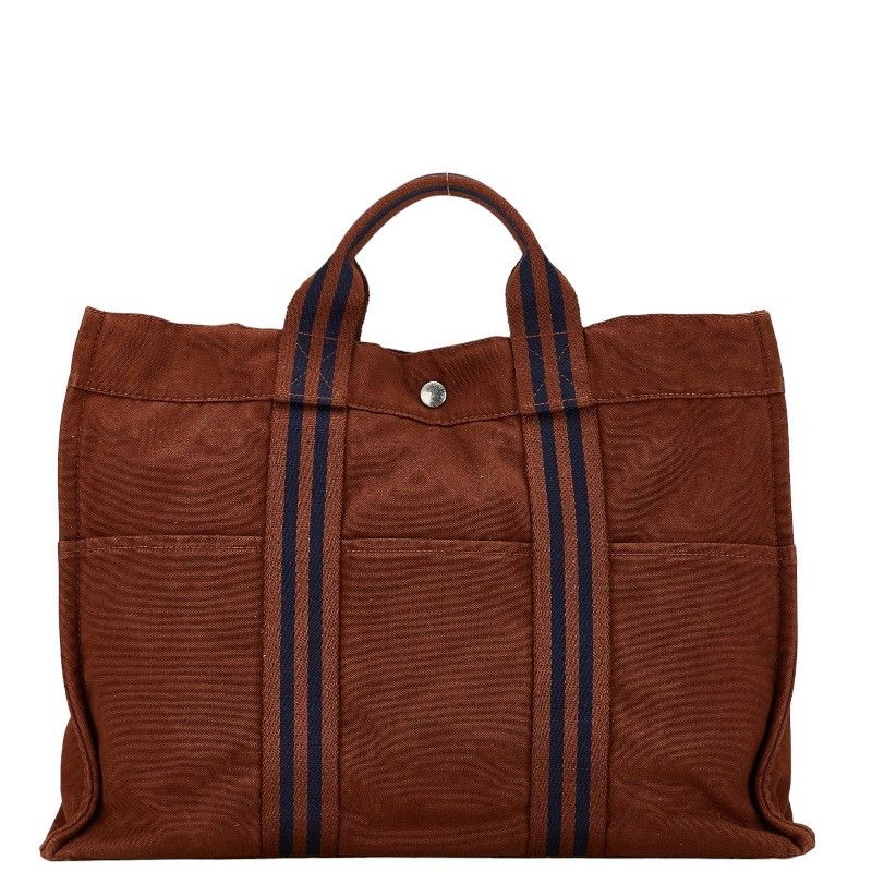 Hermes Hermes Hermes Canvas Herline MM Tote Bag Canvas Tote Bag in Very Good Condition Size ONE SIZE - 1 Thumbnail