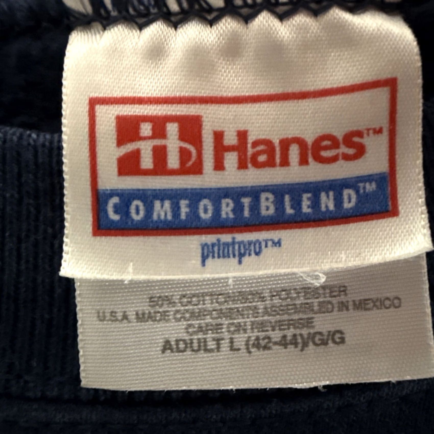 Hanes VINTAGE Hanes Bowl Sweatshirt Navy Blue Embroidered Crew Neck Long Sleeve Men L Size US L / EU 52-54 / 3 - 5 Thumbnail