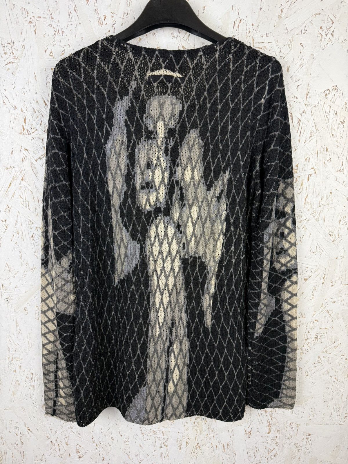 Jean Paul Gaultier 90s Jean Paul Gaultier Kiss Femme Printed Mesh Knit Cardigan Size M / US 6-8 / IT 42-44 - 6 Thumbnail