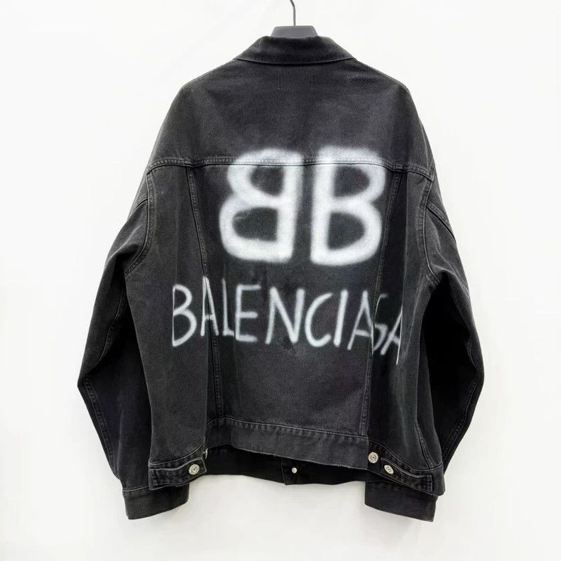 Balenciaga Balenciaga Double B Logo Denim Jacket - dmc Size US XS / EU 42 / 0 - 1 Thumbnail