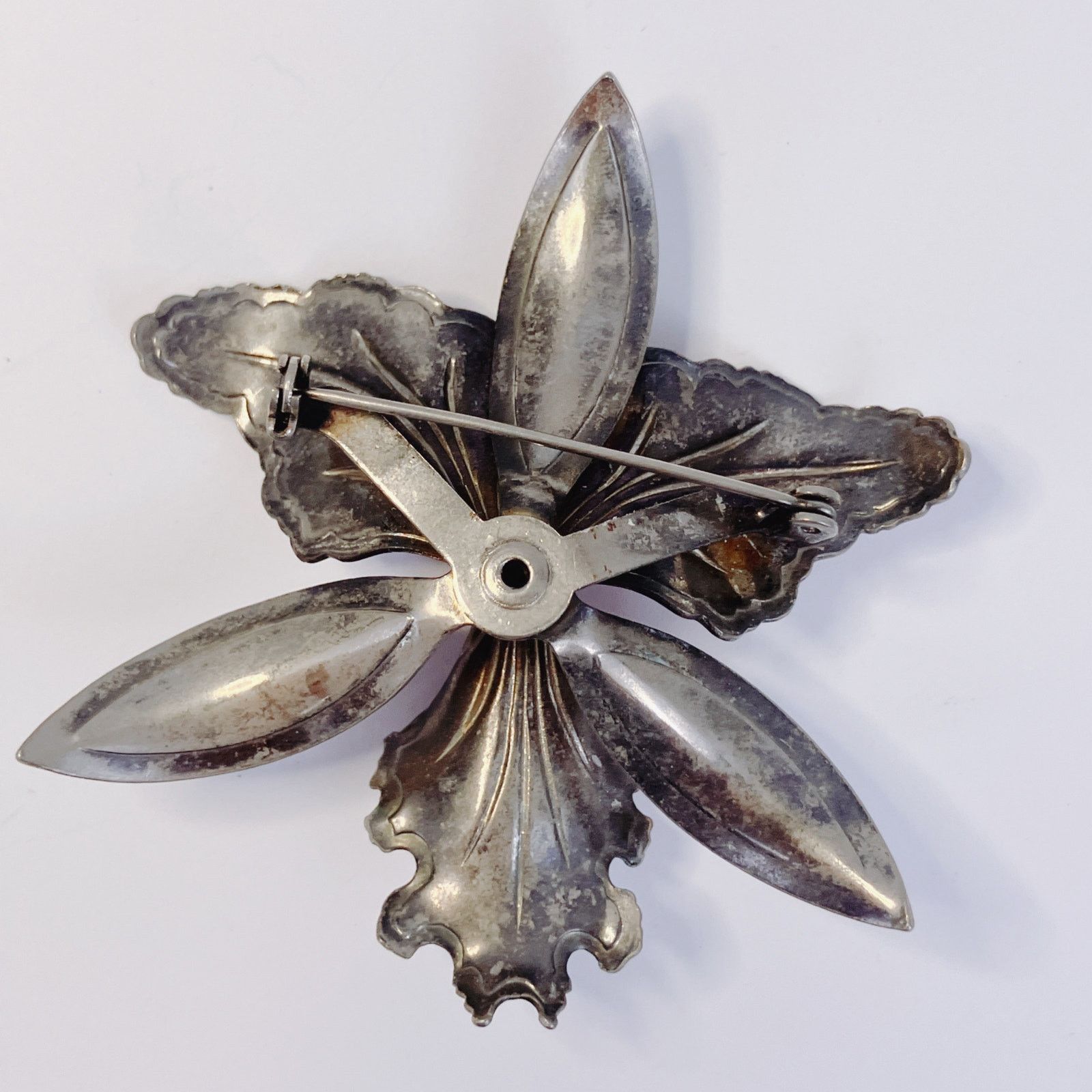 Vintage Vintage Large Enamel Tropical Flower Brooch Mid Century Pin Size ONE SIZE - 7 Thumbnail