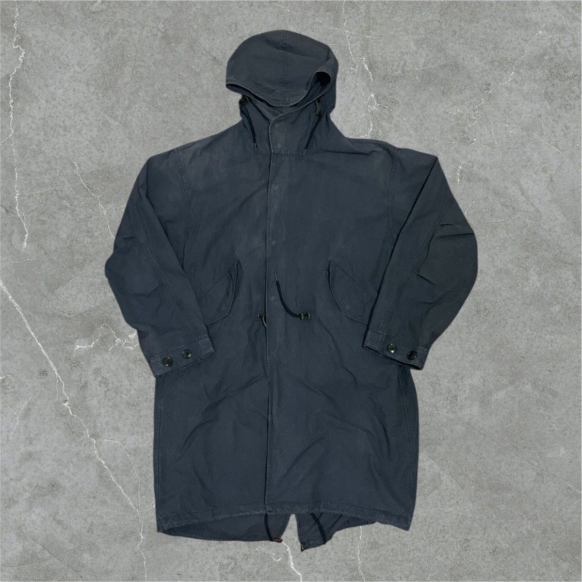 Comoli BLACK DENIM ZIP PARKA | Grailed