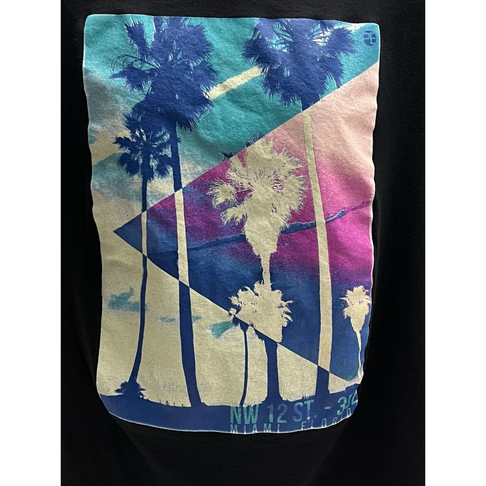 Perry Ellis Perry Ellis Miami Beach Palm Trees Graphic T-shirt, Black Size US L / EU 52-54 / 3 - 2 Thumbnail