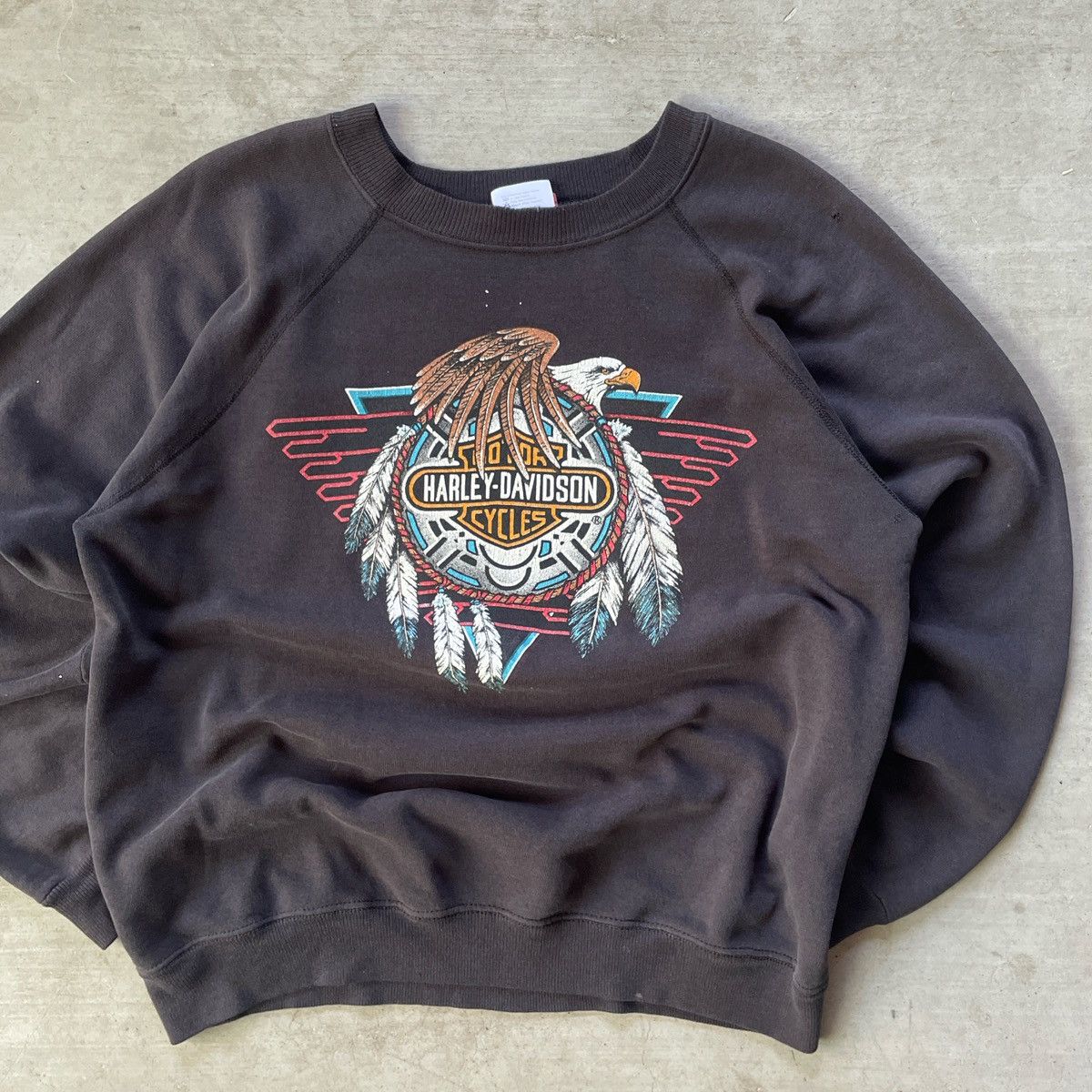 Harley Davidson × Vintage Vintage 80s Harley Davidson Sweatshirt Size US L / EU 52-54 / 3 - 3 Thumbnail