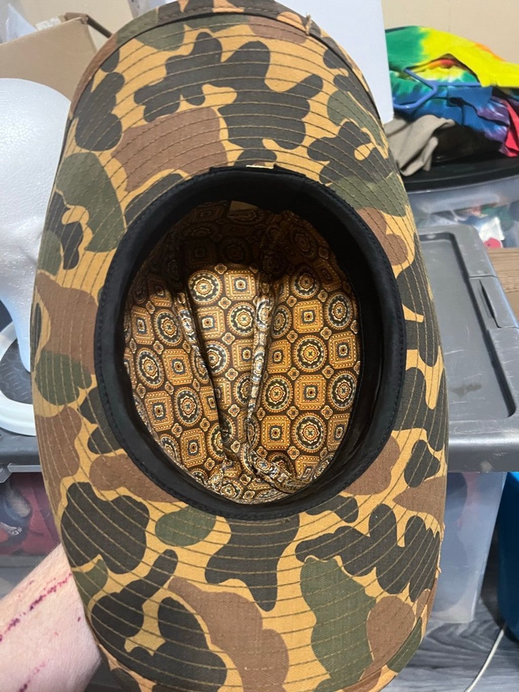 The Unbranded Brand Men's Unbranded Camouflage Bucket Hat One Size Brown Green Size ONE SIZE - 5 Thumbnail