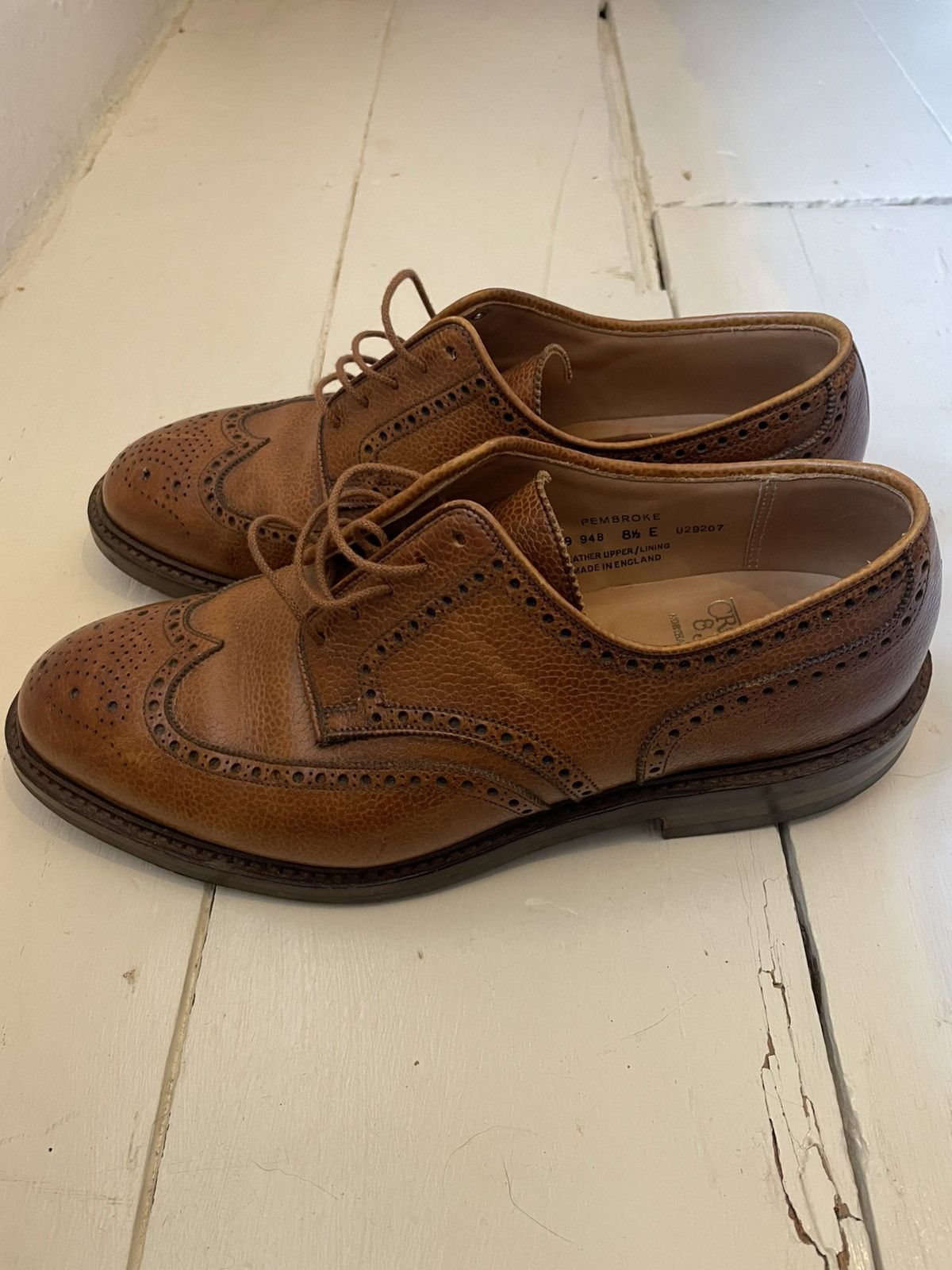 Crockett & Jones Crockett & Jones Pembroke Tan Scotch Grain Derby Shoe UK8.5E Size US 8.5 / EU 41-42 - 2 Thumbnail