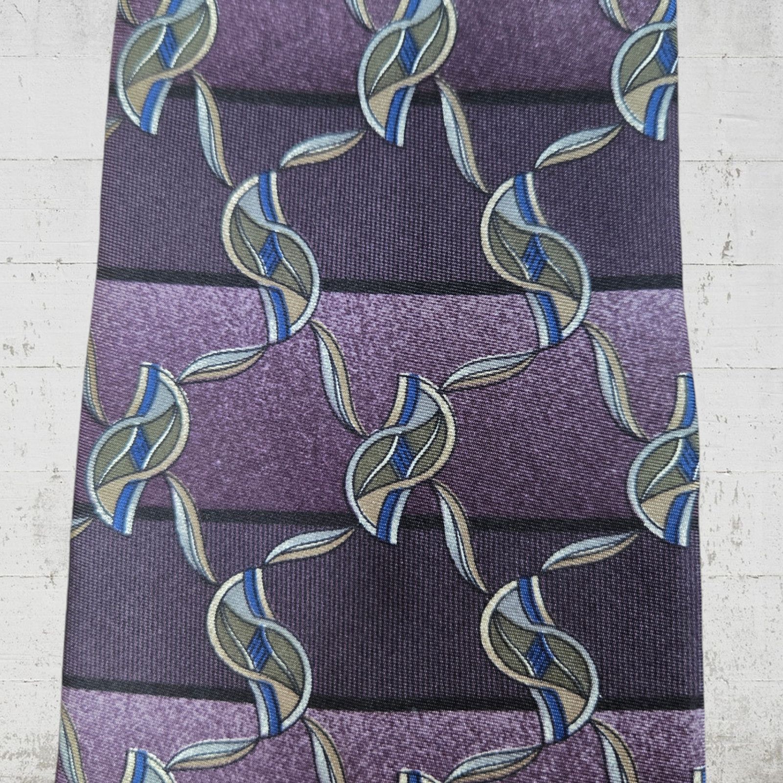 Henry Grethel Vintage Purple USA Made Silk Tie Size ONE SIZE - 3 Thumbnail