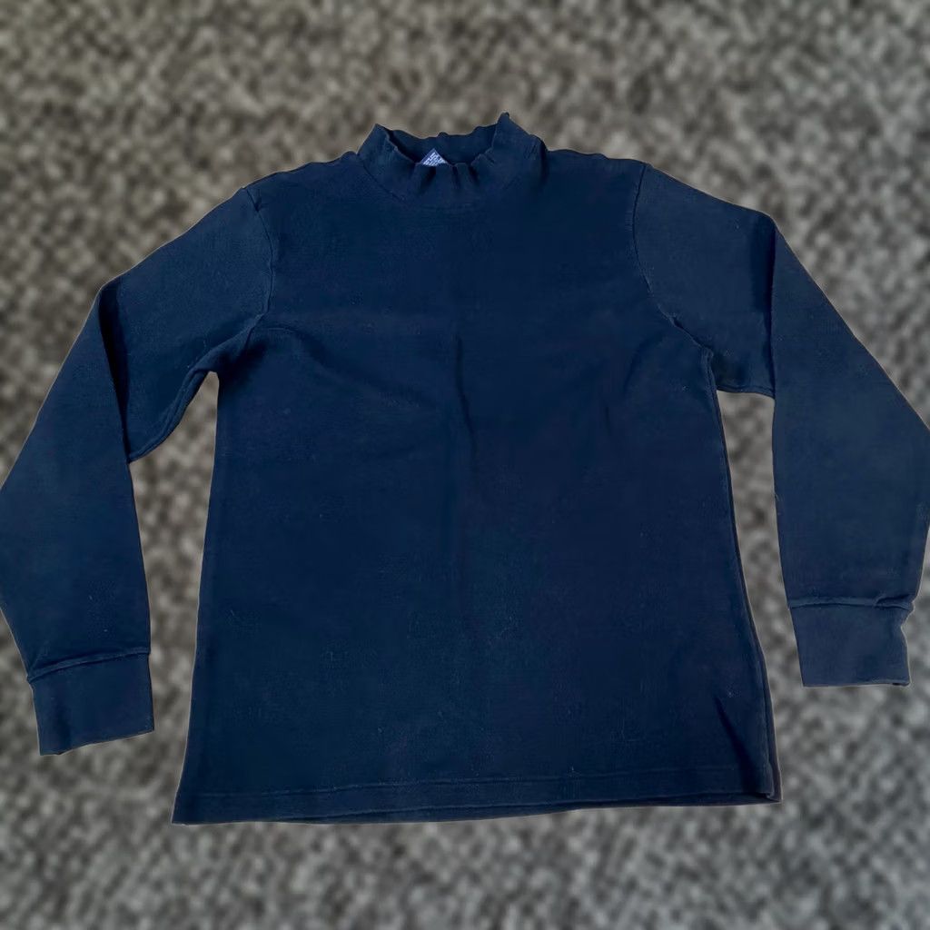 Lands' End Lands' End Mock Neck Mens M Black Cotton Regular Fit Heritage Vintage USA Made Shirt Size US M / EU 48-50 / 2 - 1 Thumbnail