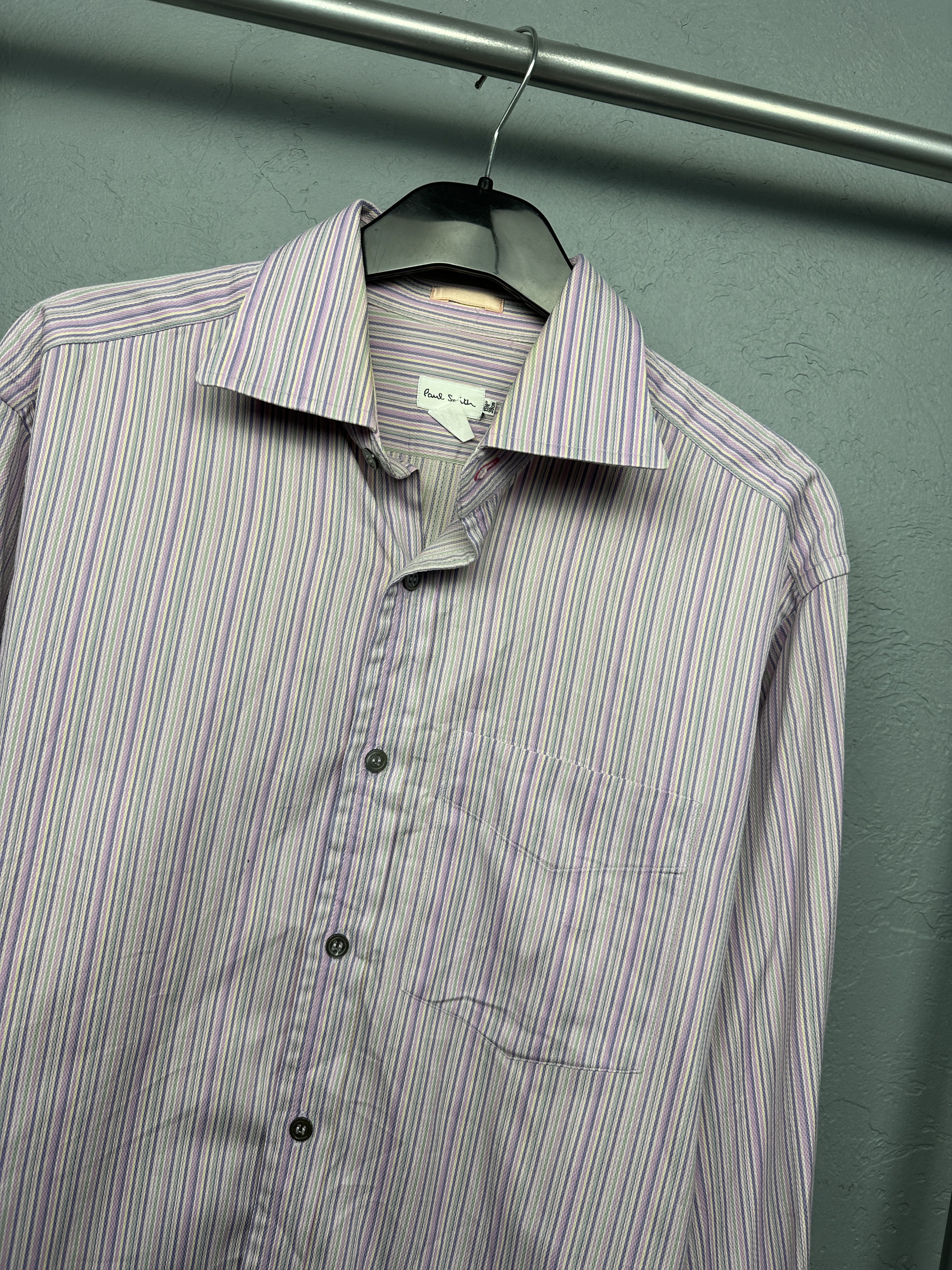 Paul Smith × Vintage Paul Smith Vintage Mens Striped Long Sleeve Shirt Size US L / EU 52-54 / 3 - 2 Thumbnail