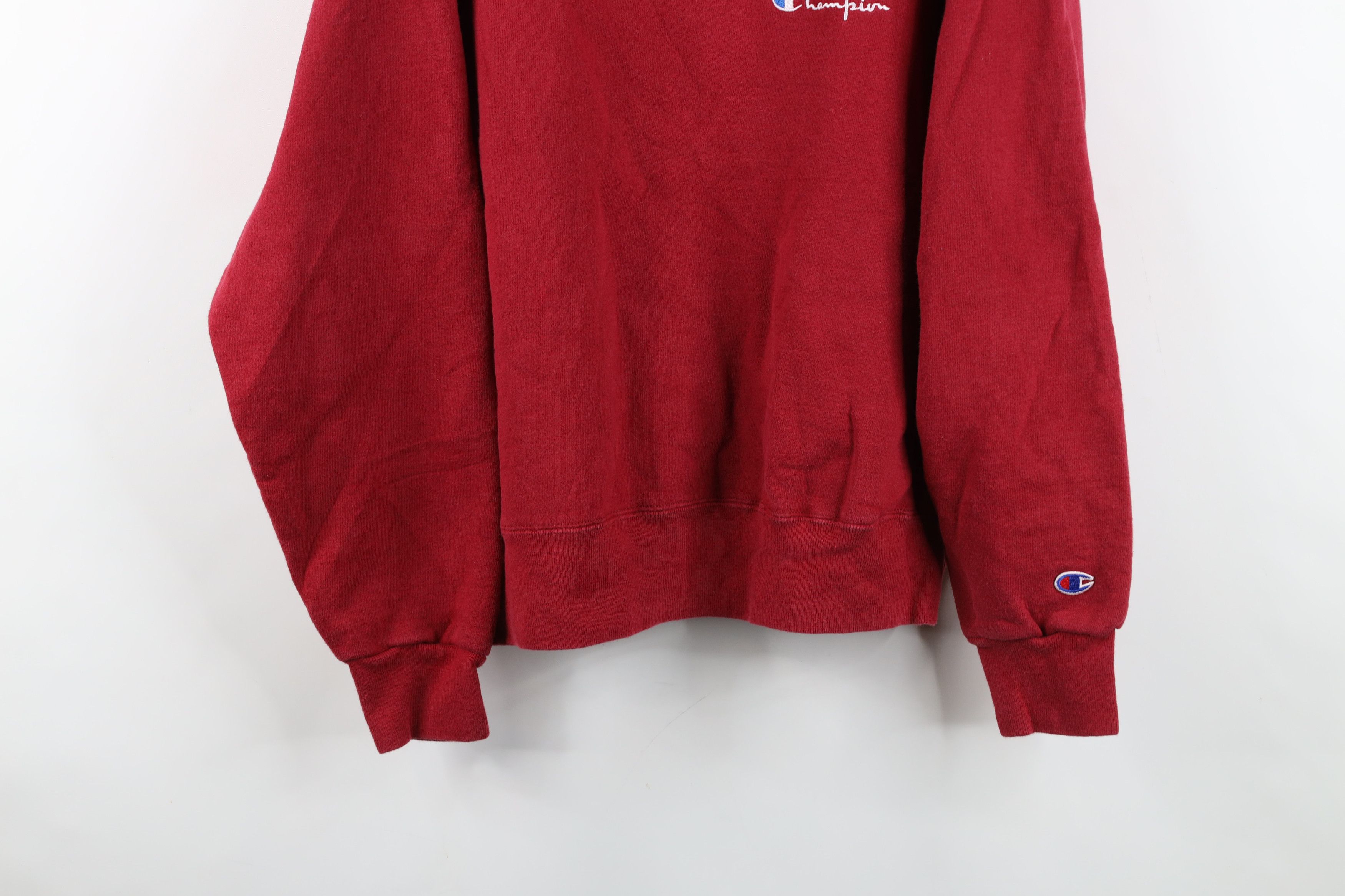 Champion Vintage 90s Champion Spell Out Crewneck Sweatshirt Red USA Size US XL / EU 56 / 4 - 3 Thumbnail