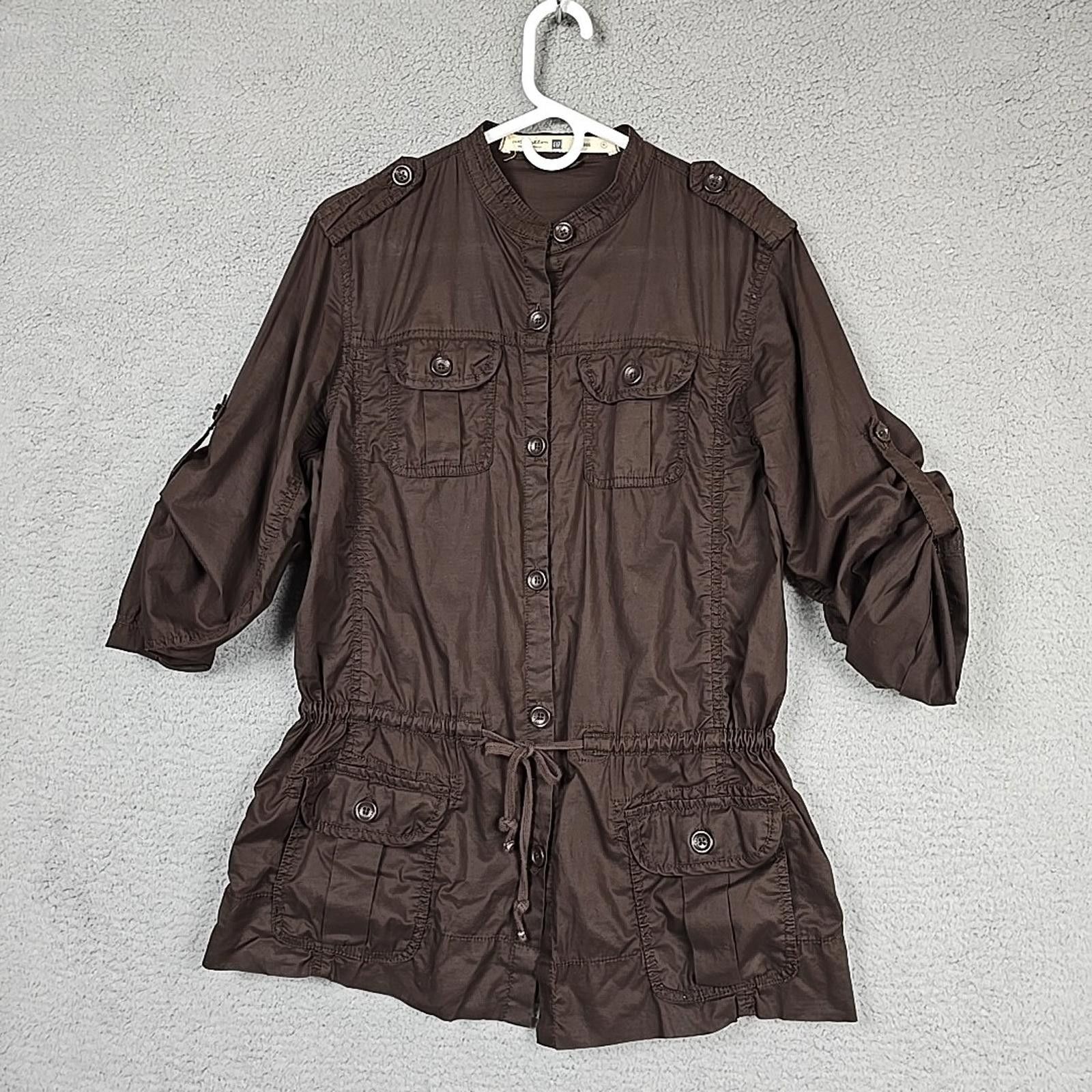 Gap Gap Women's Cargo Size M Brown Cotton Long Sleeve Shirt Size M / US 6-8 / IT 42-44 - 2 Thumbnail