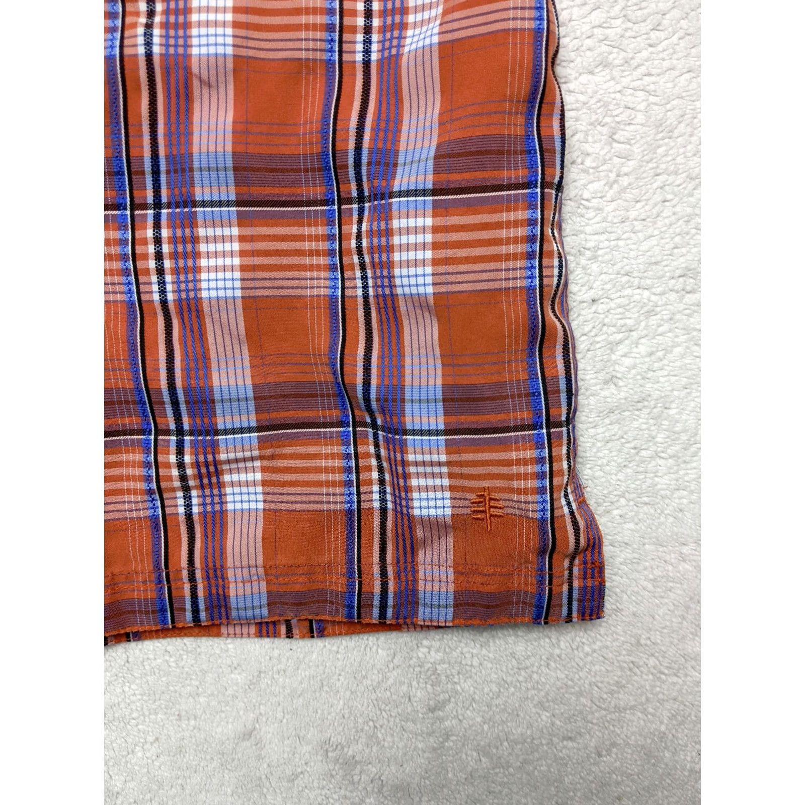 Royal Robbins Royal Robbins Shirt 2XL Orange Plaid Spread Camp Short Sleeve Metal Button Men Size US XXL / EU 58 / 5 - 2 Thumbnail