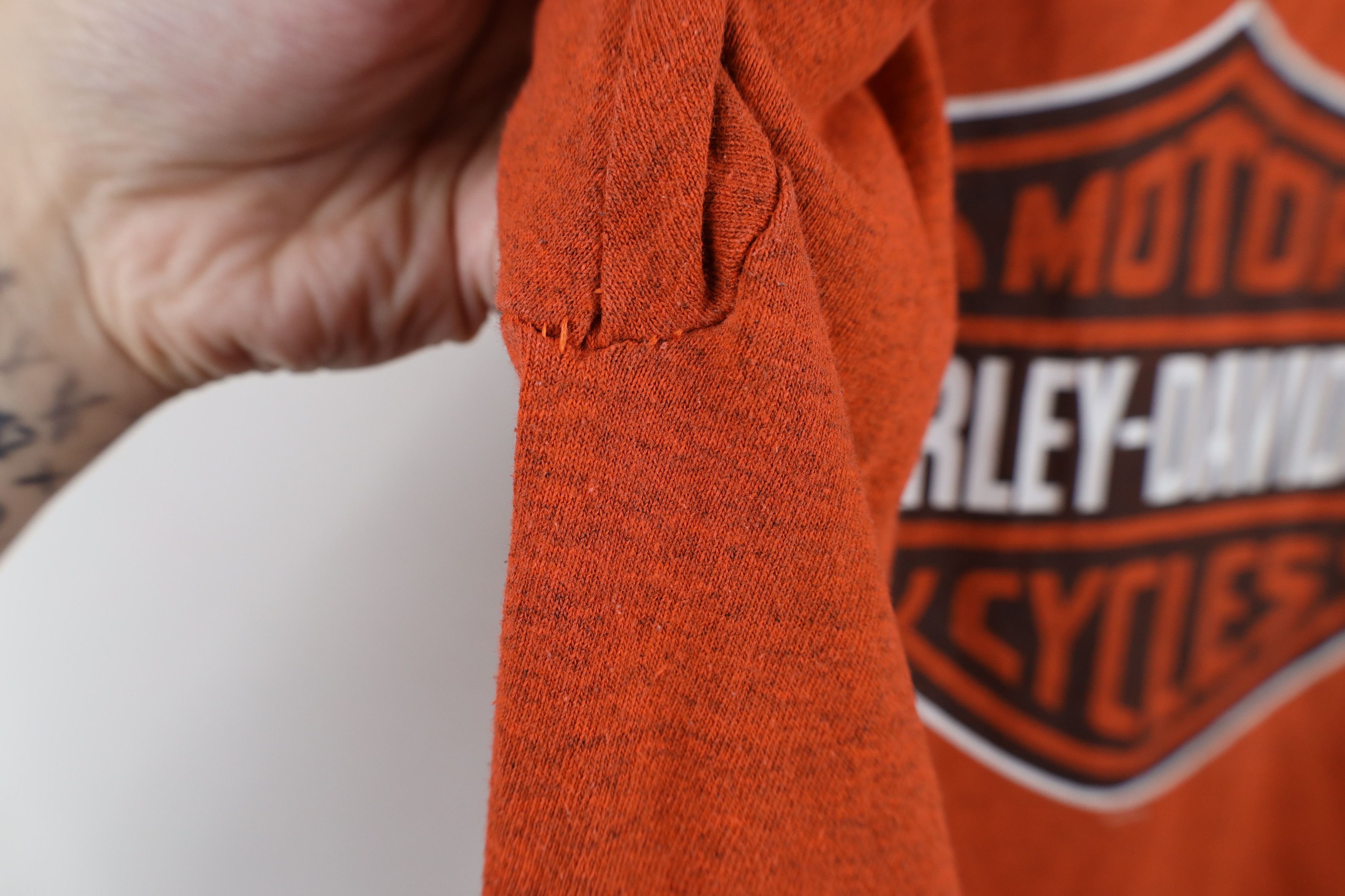 Harley Davidson Vintage Y2K Harley Davidson Spell Big Logo T-Shirt Orange Size US XL / EU 56 / 4 - 7 Thumbnail