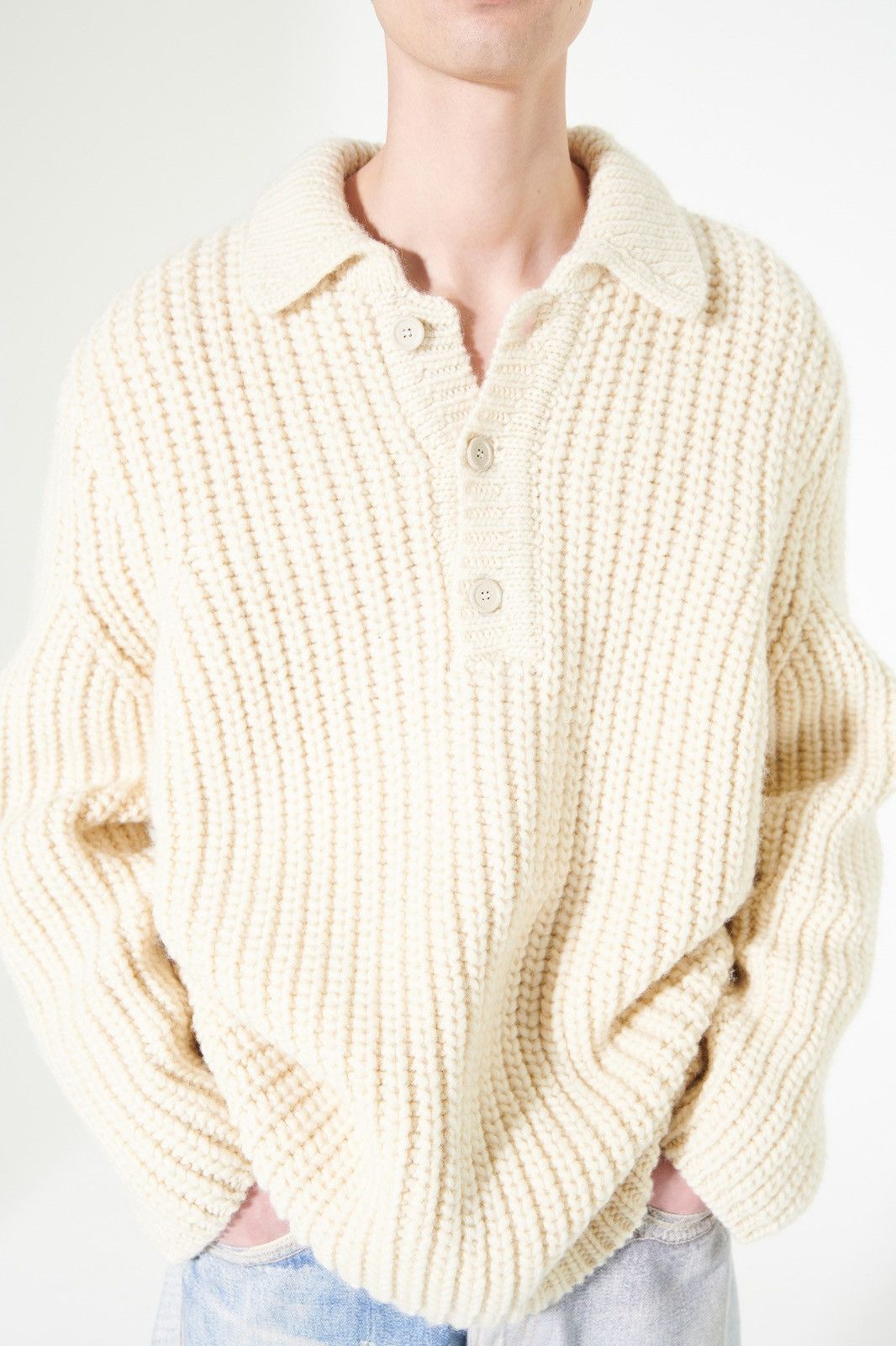 Our Legacy OUR LEGACY- Big Piquet Bone White Chunky Wool Size US S / EU 44-46 / 1 - 5 Thumbnail
