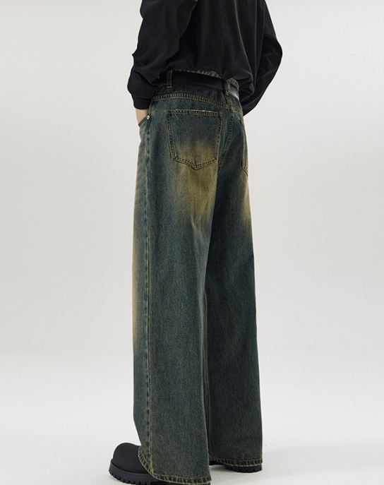 Japanese Brand × Jean Street retro distressed loose oversized straight jeans Size US 32 / EU 48 - 4 Thumbnail