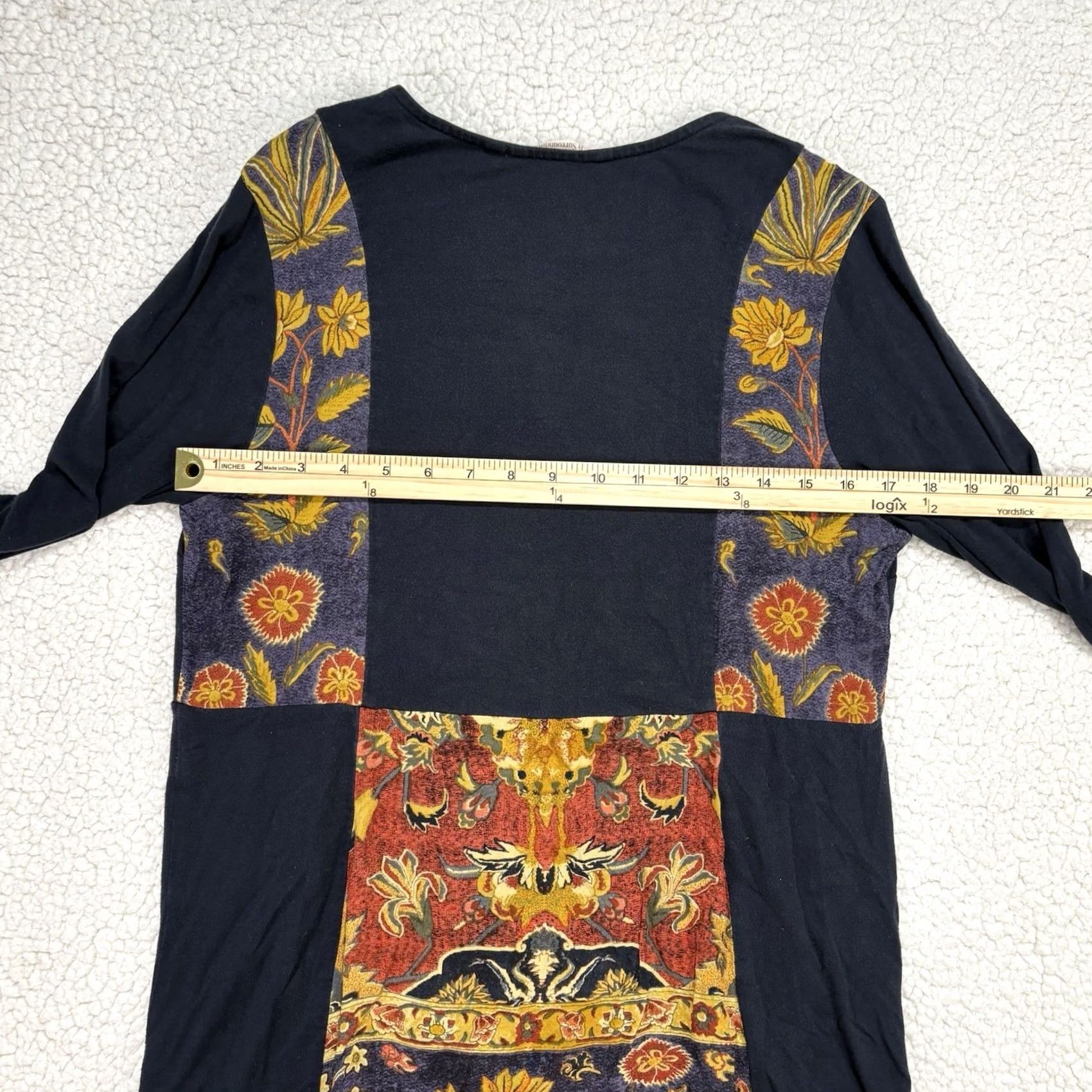 Soft Surroundings Soft Surroundings Blouse Tunic Womens PS Multicolor Floral Embroidered V-Neck Long Sleeve Casual Pullover Boho Shirt Daywear Size S / US 4 / IT 40 - 6 Thumbnail