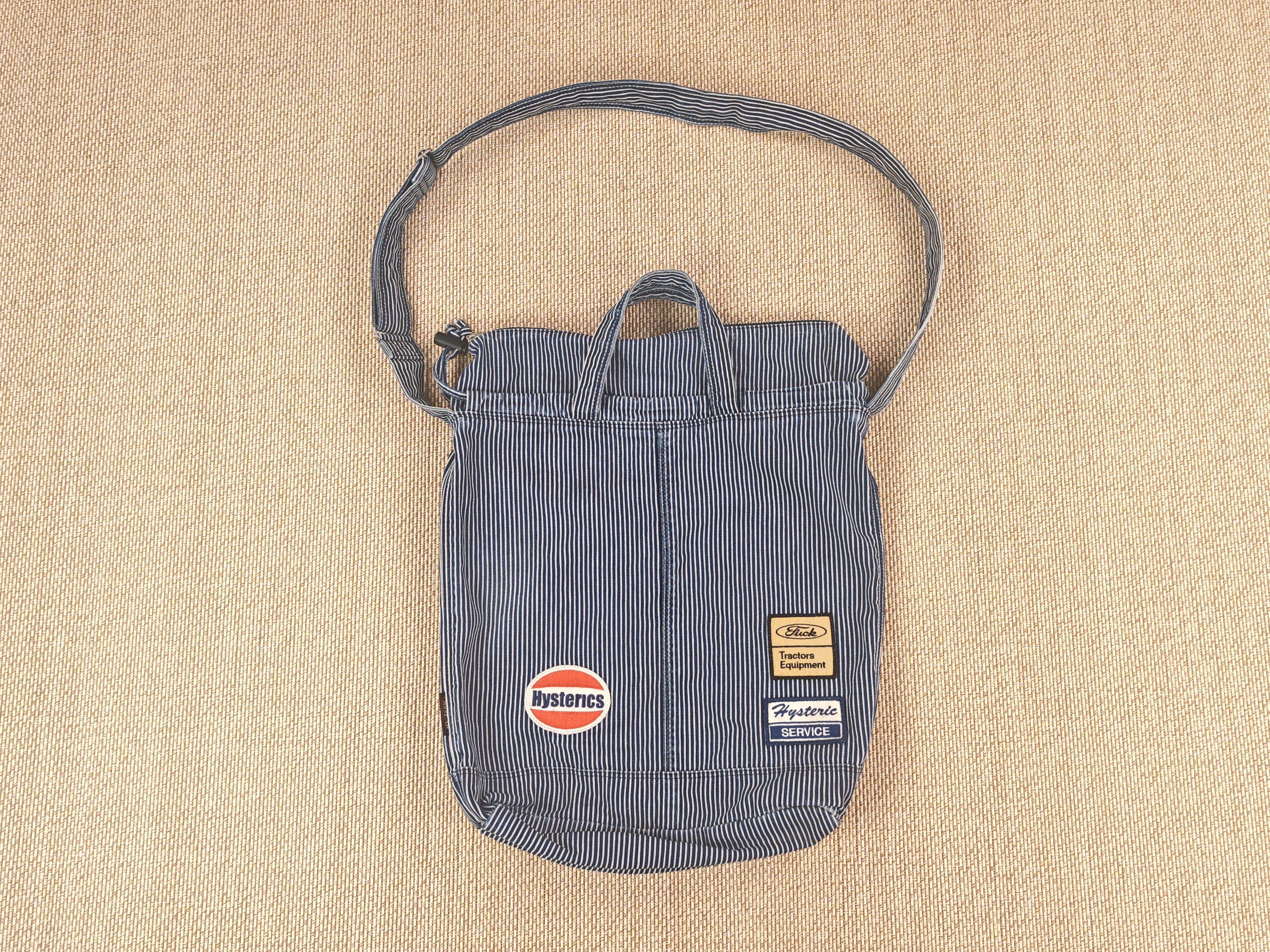 Hysteric Glamour Hysteric Glamour Hickory Fabric with Patches Sling Bag Size ONE SIZE - 1 Thumbnail