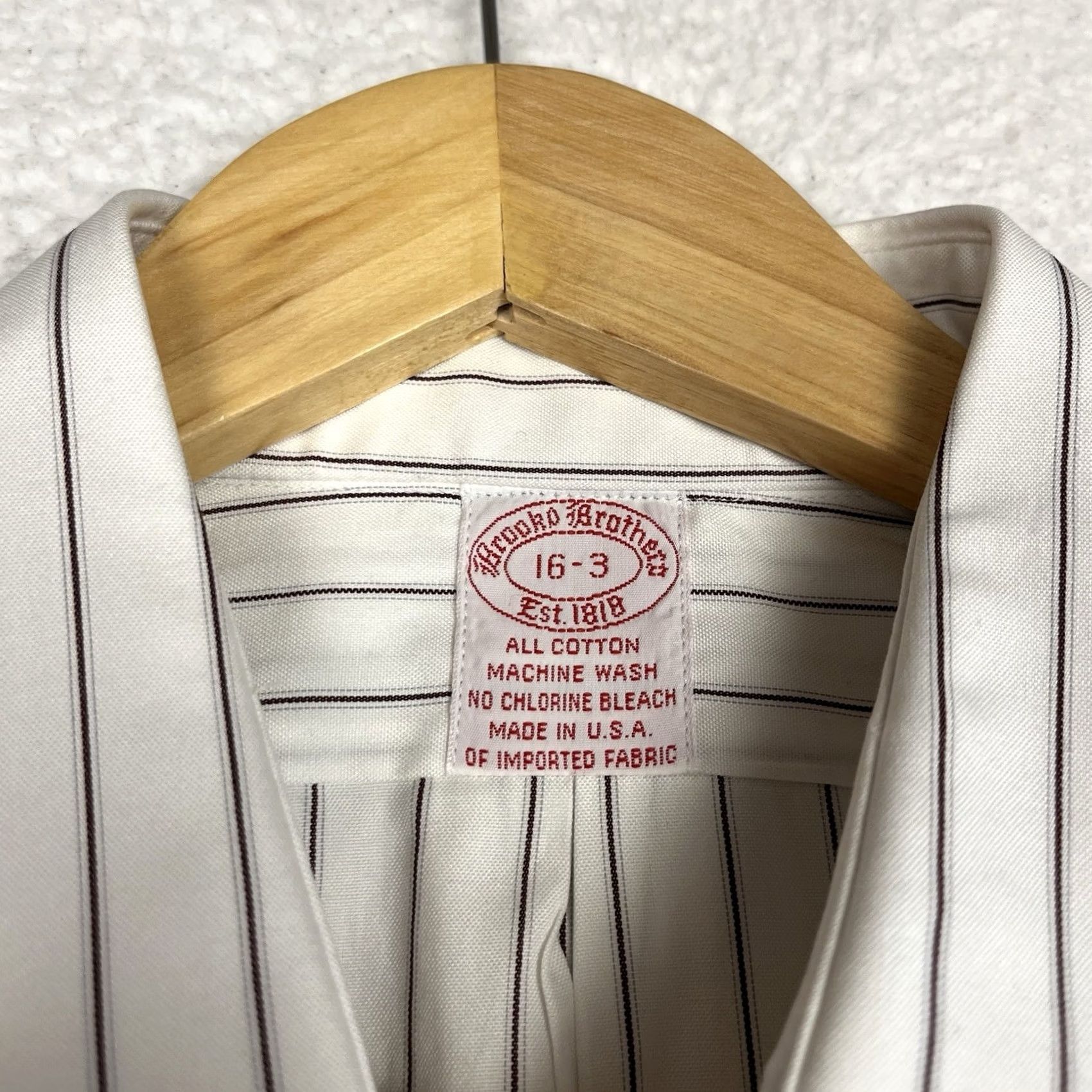 Brooks Brothers VINTAGE Brooks Brothers Shirt Oxford Button Down White Striped 16 USA Mens Size US L / EU 52-54 / 3 - 2 Thumbnail
