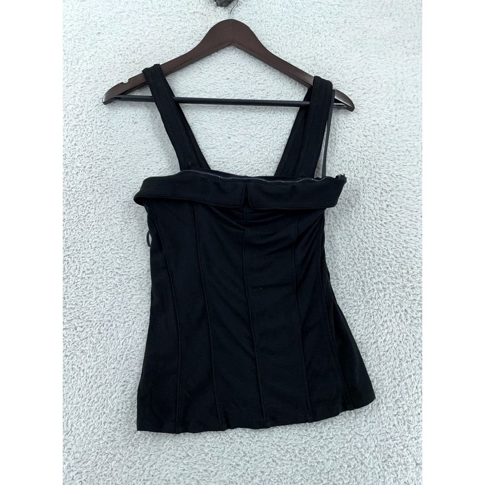White House Black Market White House Black Market Tank Top 2XS Convertible Black Corset Bustier Back Zip Sleeveless Tank Womens Regular Black Size XXS / US 00 / IT 34 - 2 Thumbnail