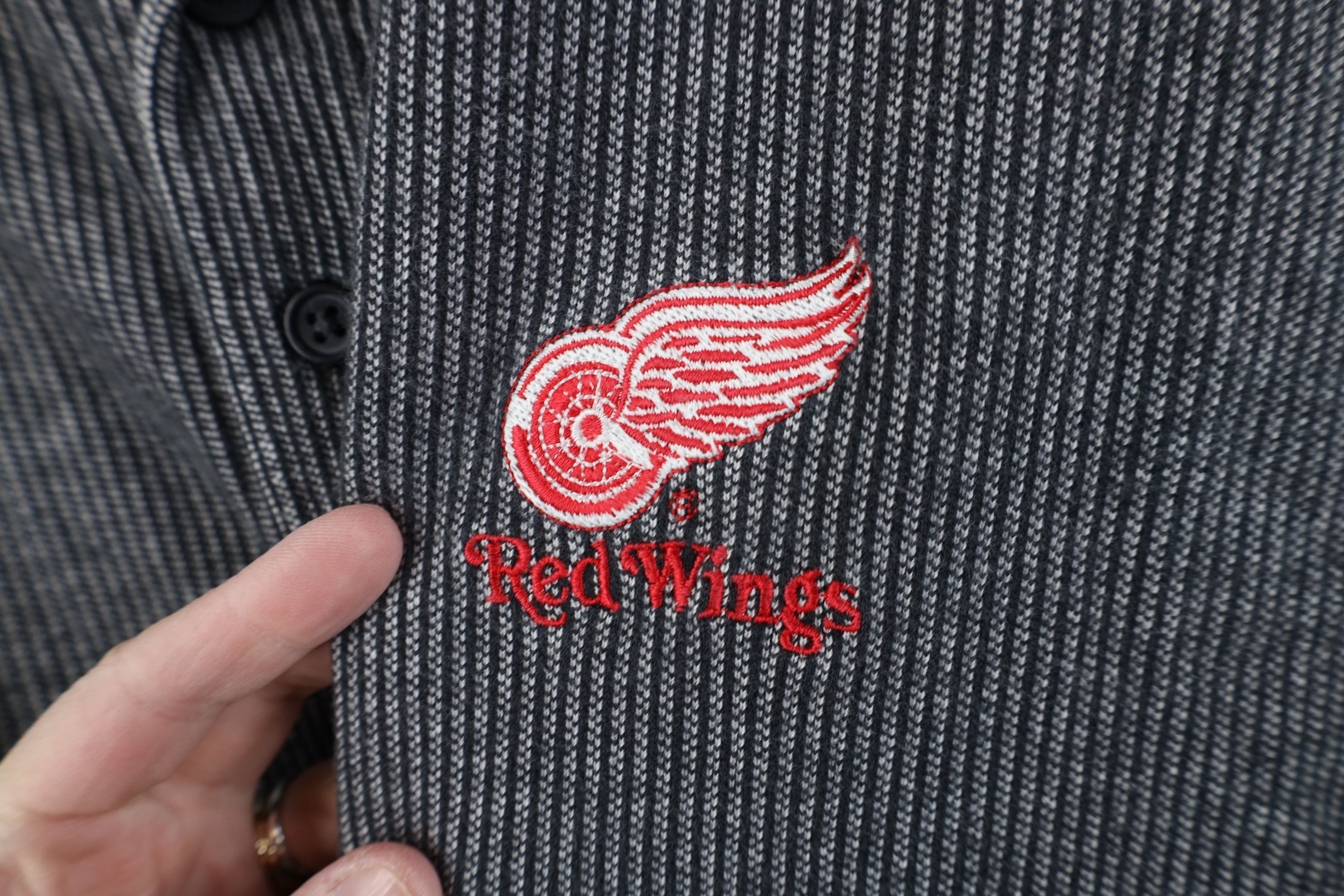 Vintage Vintage 90s Knit Detroit Red Wings Hockey Golf Polo Shirt Size US XL / EU 56 / 4 - 4 Thumbnail