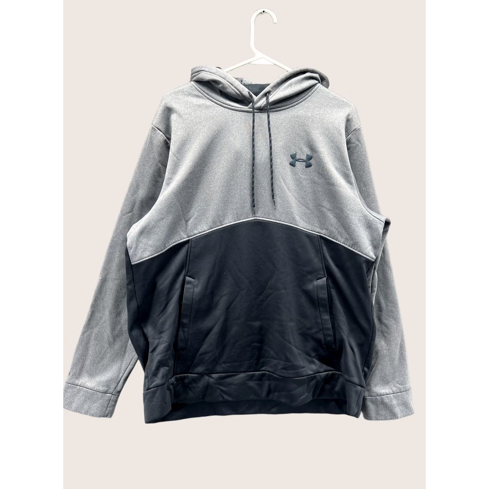 Under Armour Under Armour Hoodie Mens Large Gray Black ColdGear Pullover Fleece Sweatshirt Size US L / EU 52-54 / 3 - 1 Thumbnail