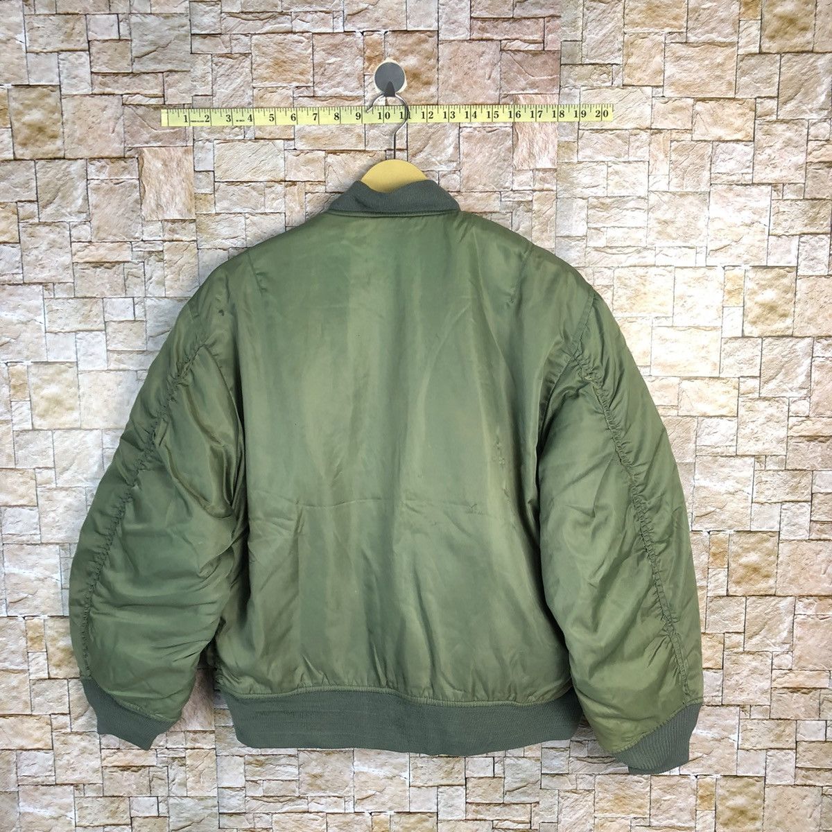 Japanese Brand Vintage faded Green Bombers Jacket #A390 Size US L / EU 52-54 / 3 - 11 Thumbnail