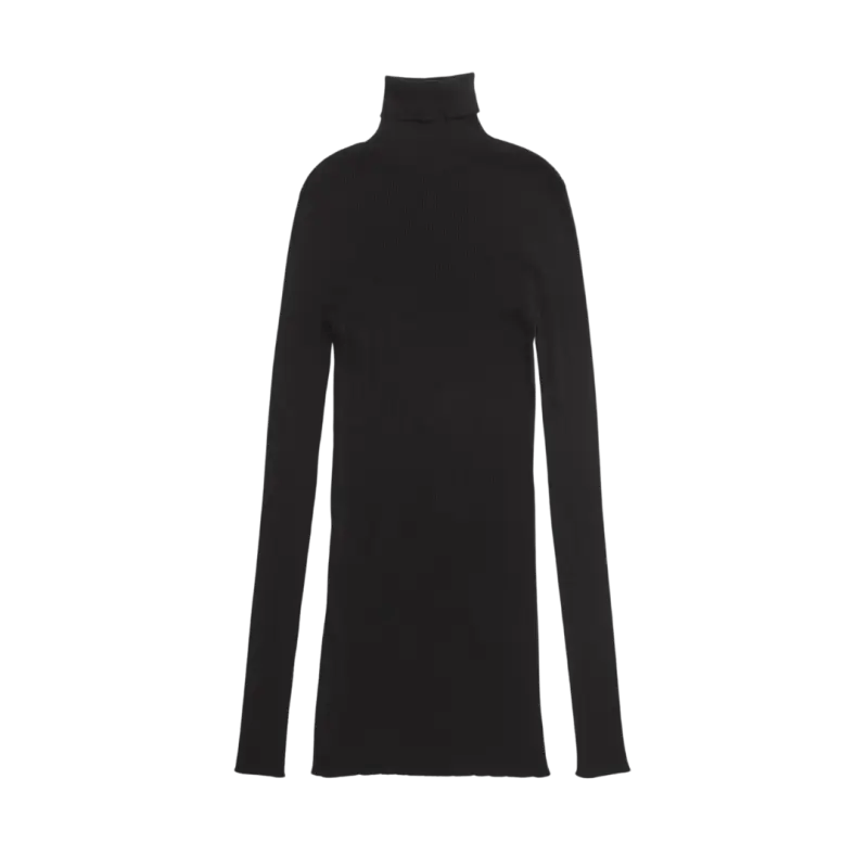 Balenciaga o1w1db10425 Seamless Fitted Sweater in Black Size L / US 10 / IT 46 - 1 Thumbnail
