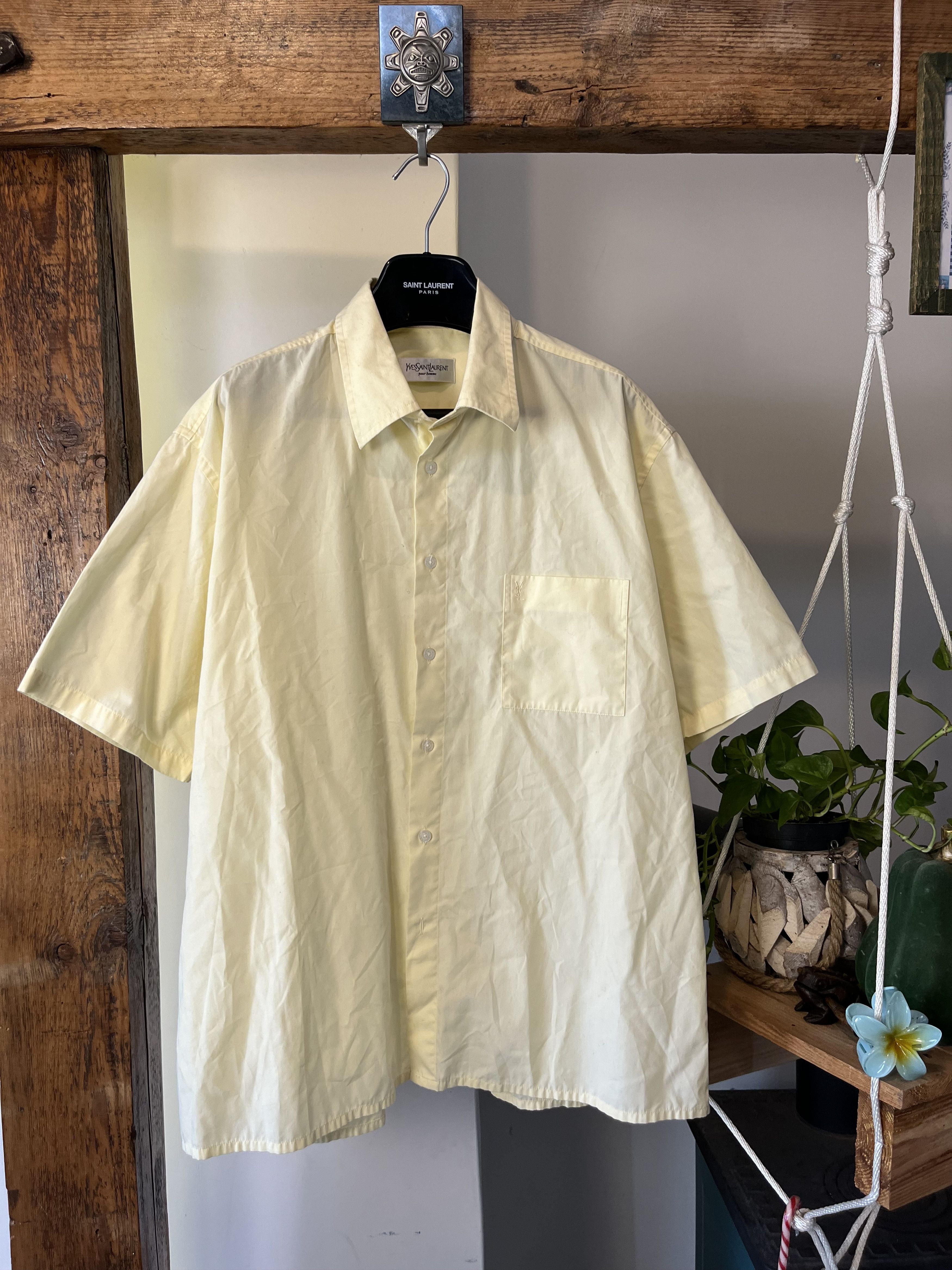Vintage × Yves Saint Laurent 90s Yves Saint Laurent YSL Pour Homme Vintage Shirt Size US XL / EU 56 / 4 - 1 Thumbnail