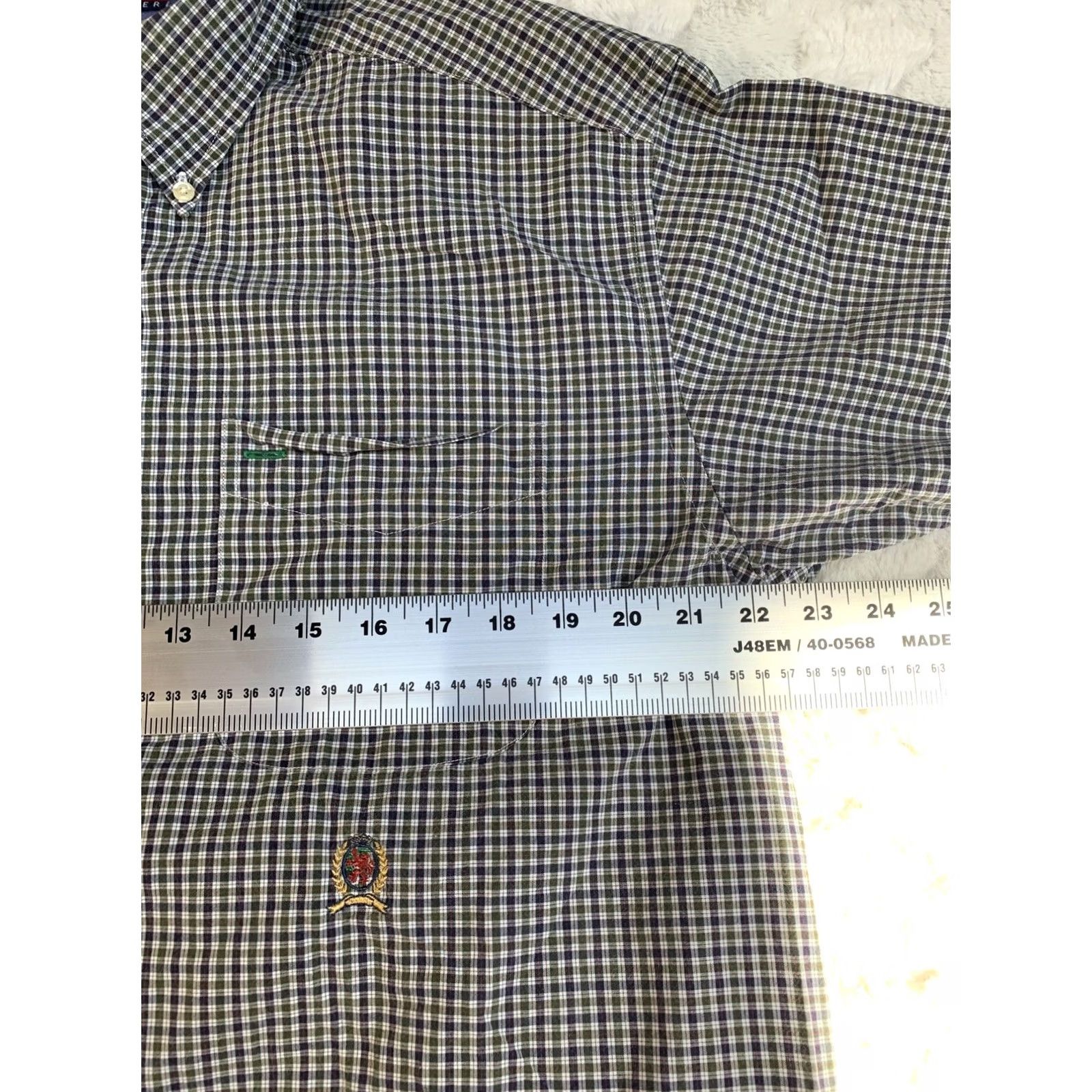 Tommy Hilfiger Tommy Hilfiger Mens Button-Down Shirt Gingham Short Sleeve Black Medium Race? Size US M / EU 48-50 / 2 - 6 Thumbnail