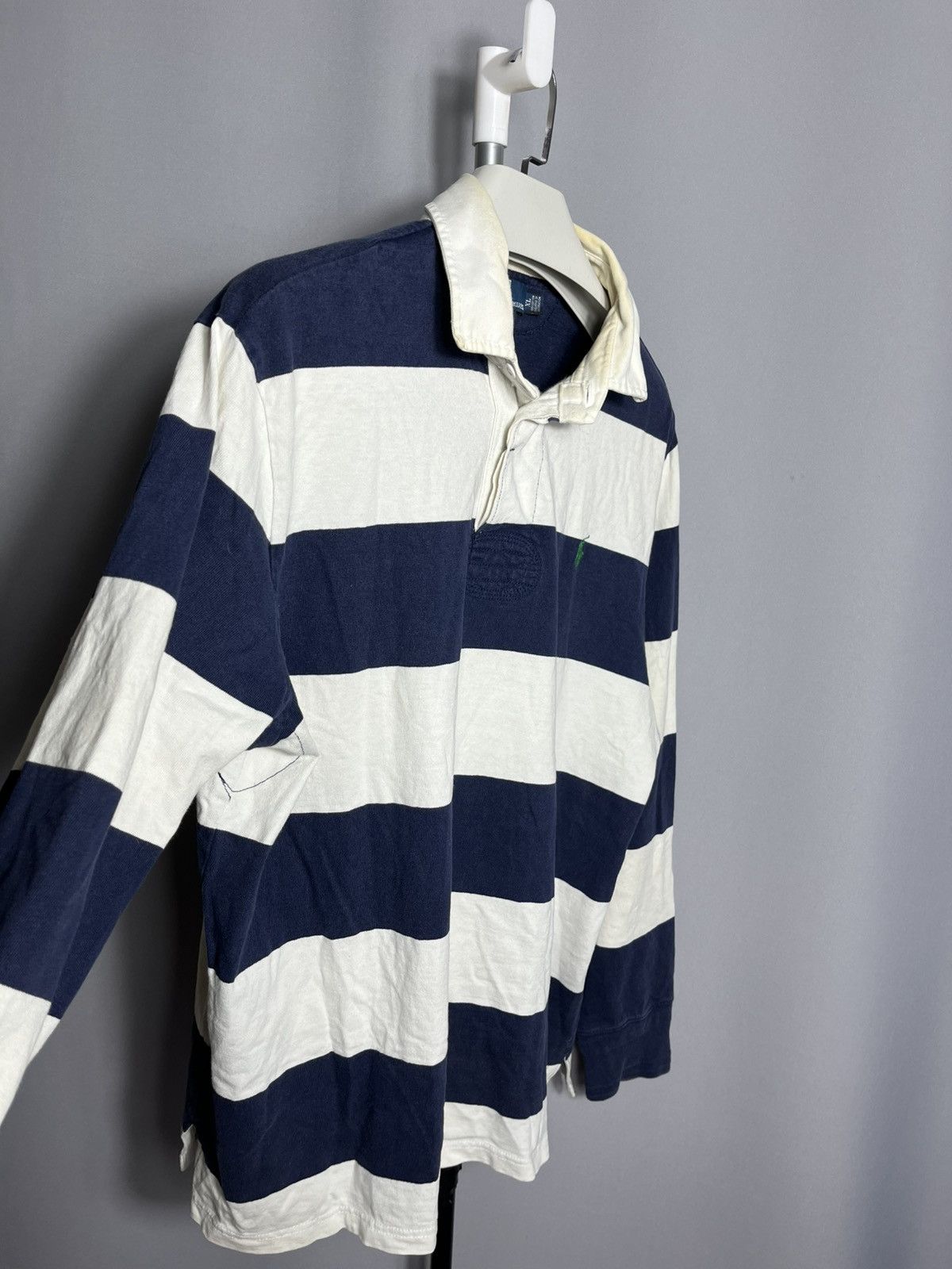 Polo Ralph Lauren Polo Ralph Lauren Rugby Shirt Mens Striped Vintage 90s long Size US XL / EU 56 / 4 - 2 Thumbnail