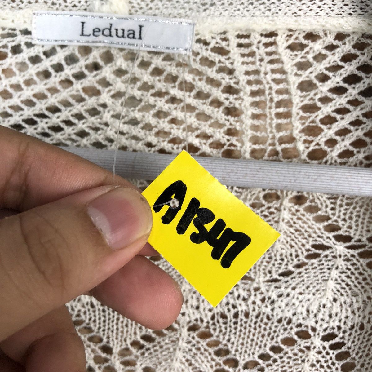 Japanese Brand × OVER THE STRiPES Ledual Stripe Cardigan crochet meshnet Knitwear #A1347 Size US XL / EU 56 / 4 - 10 Thumbnail