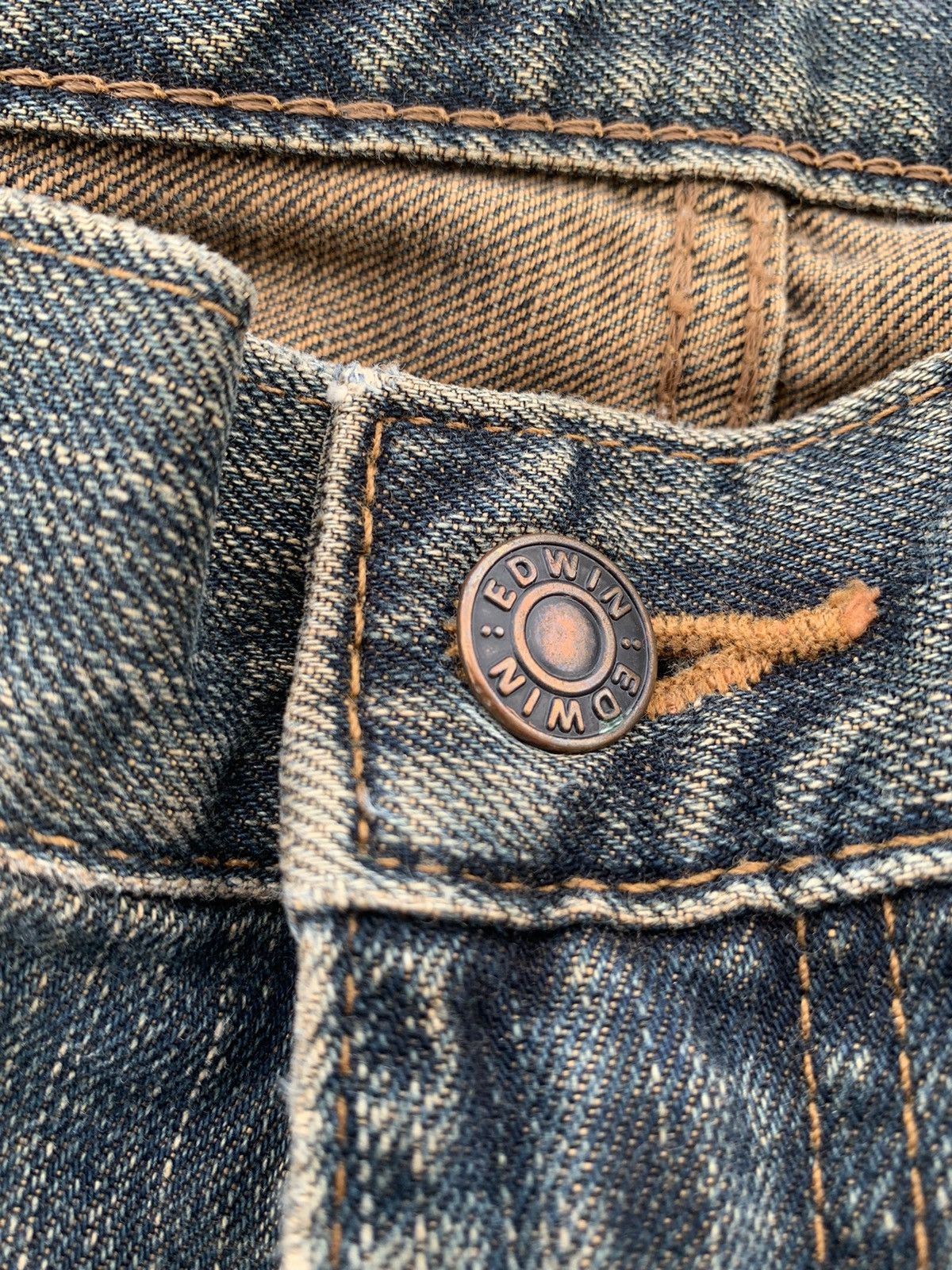 Edwin VINTAGE EDWIN 503ZZ RUSTY MUDWASH JAPANESE DISTRESSED DENIM Size US 30 / EU 46 - 13 Thumbnail