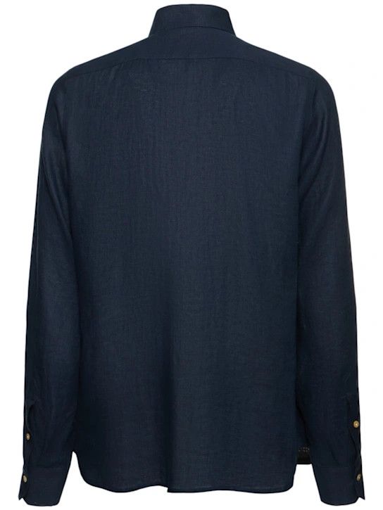 Kiton o1lsvrm0425 Linen Shirt in Blue Size US M / EU 48-50 / 2 - 2 Thumbnail