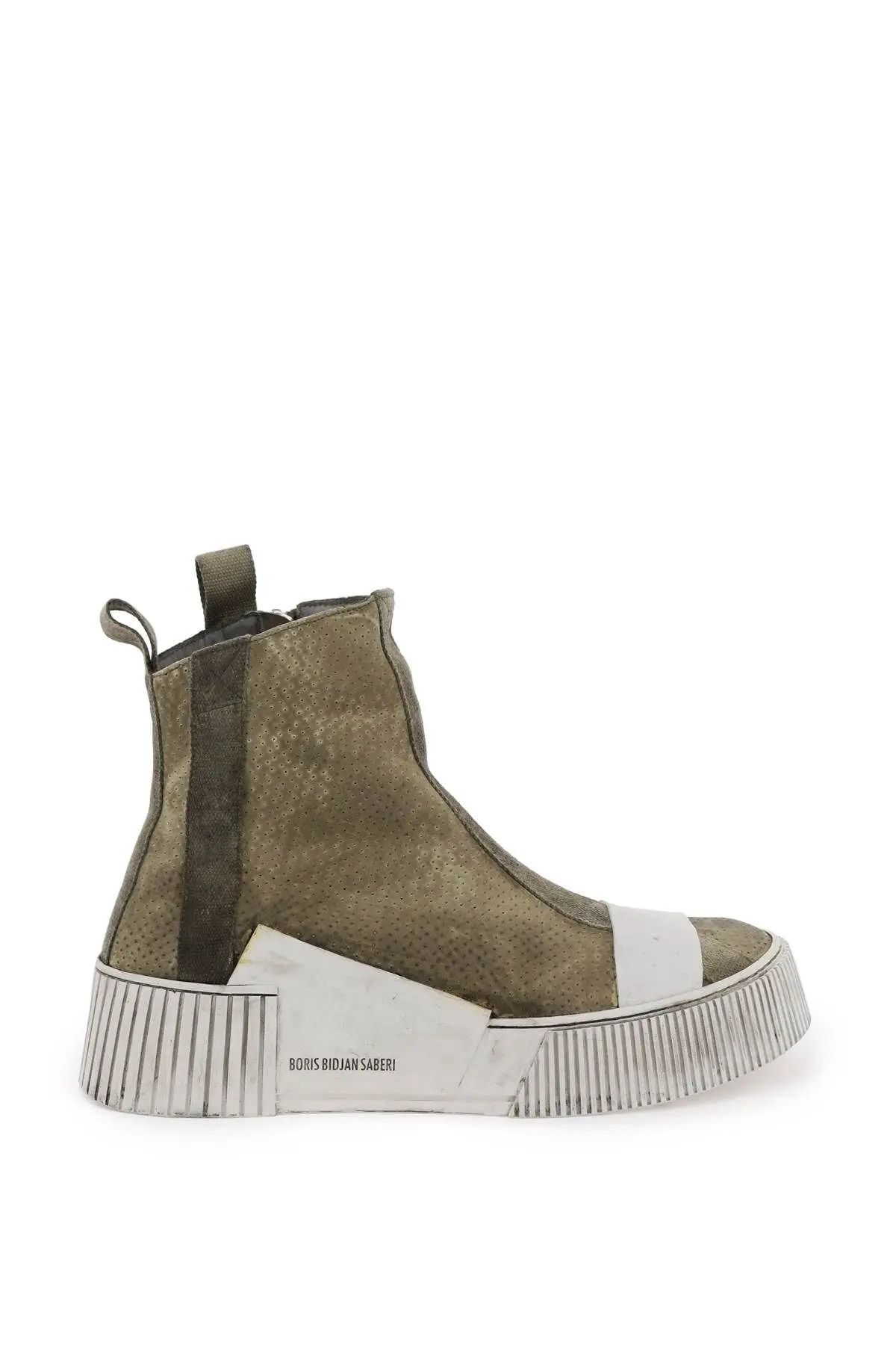 image of Boris Bidjan Saberi O1S22I1N0324 Bamba 3.3 Hi-Top Sneakers In Green Khaki, Men's (Size 9)
