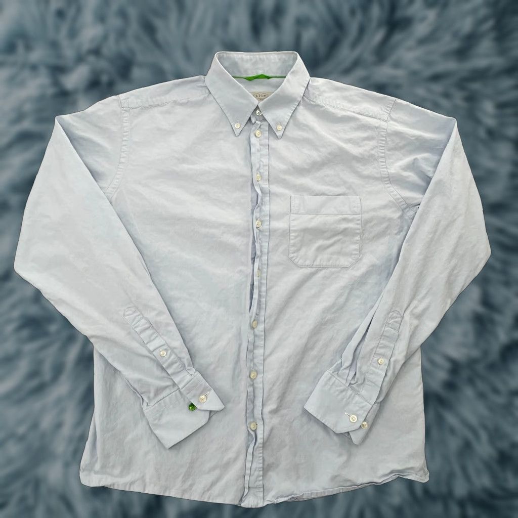 Eton Eton Shirt Adult Extra Large 17/43 Slim Blue Button Down Long Sleeve Mens XL Size US XL / EU 56 / 4 - 1 Thumbnail