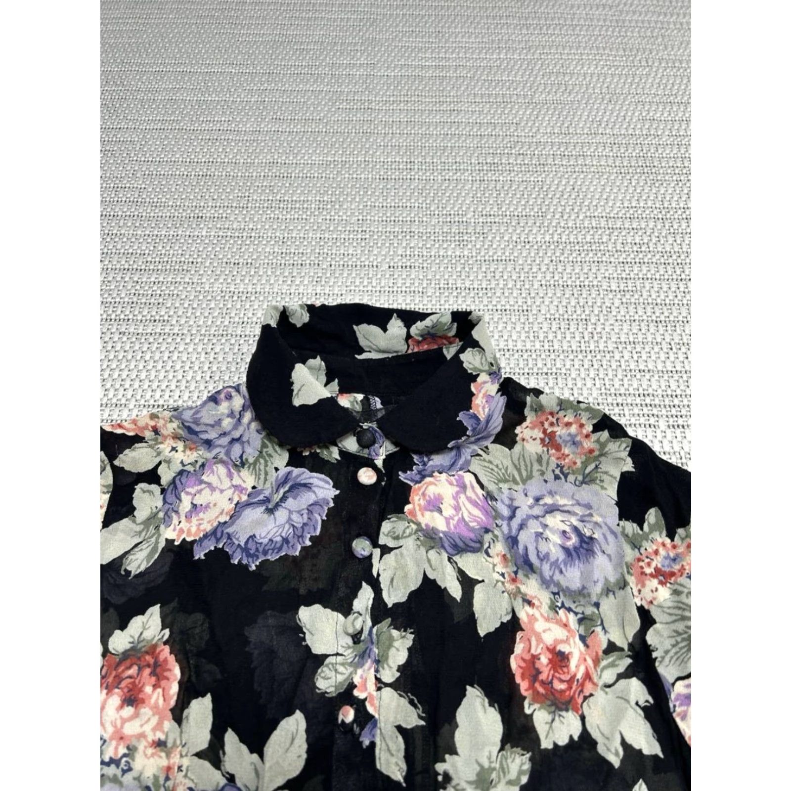 Reformation Reformation Shirt Dress Womens 4 Petie Black Floral Blouson Short Sleeve Collared Button Dress Party/Cocktail Casual 4 Womens Vintage No Size S / US 4 / IT 40 - 2 Thumbnail