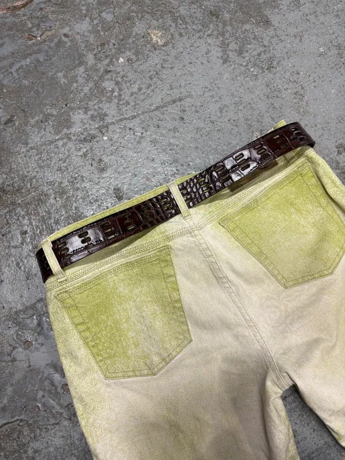 Saint Laurent Paris × Vintage Saint Laurent Crocodile Effect Brown Leather Belt Size ONE SIZE - 3 Thumbnail