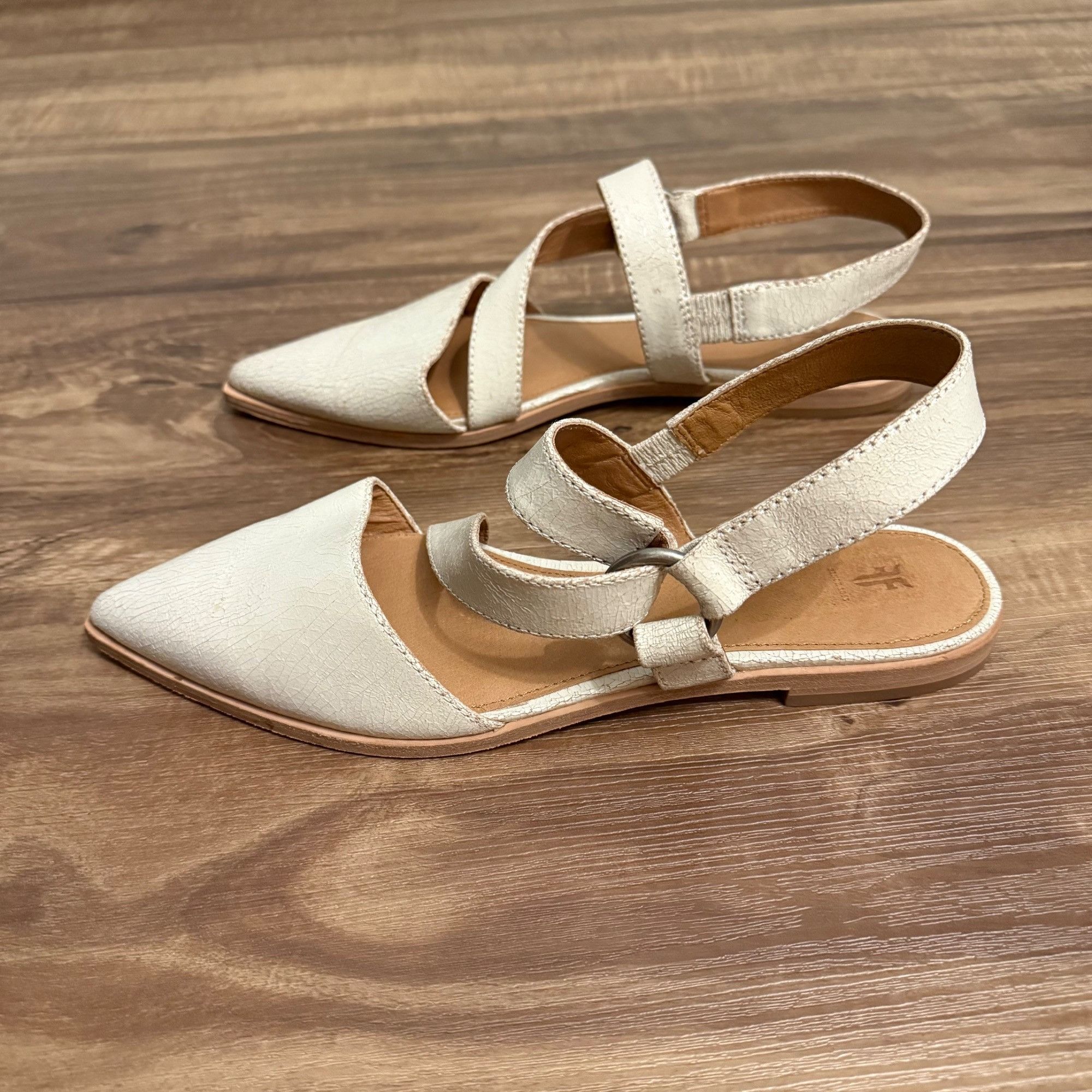 Other Frye Kenzie Strappy Harness Flat In Off White Sz 10 Size US 10 / IT 40 - 4 Thumbnail
