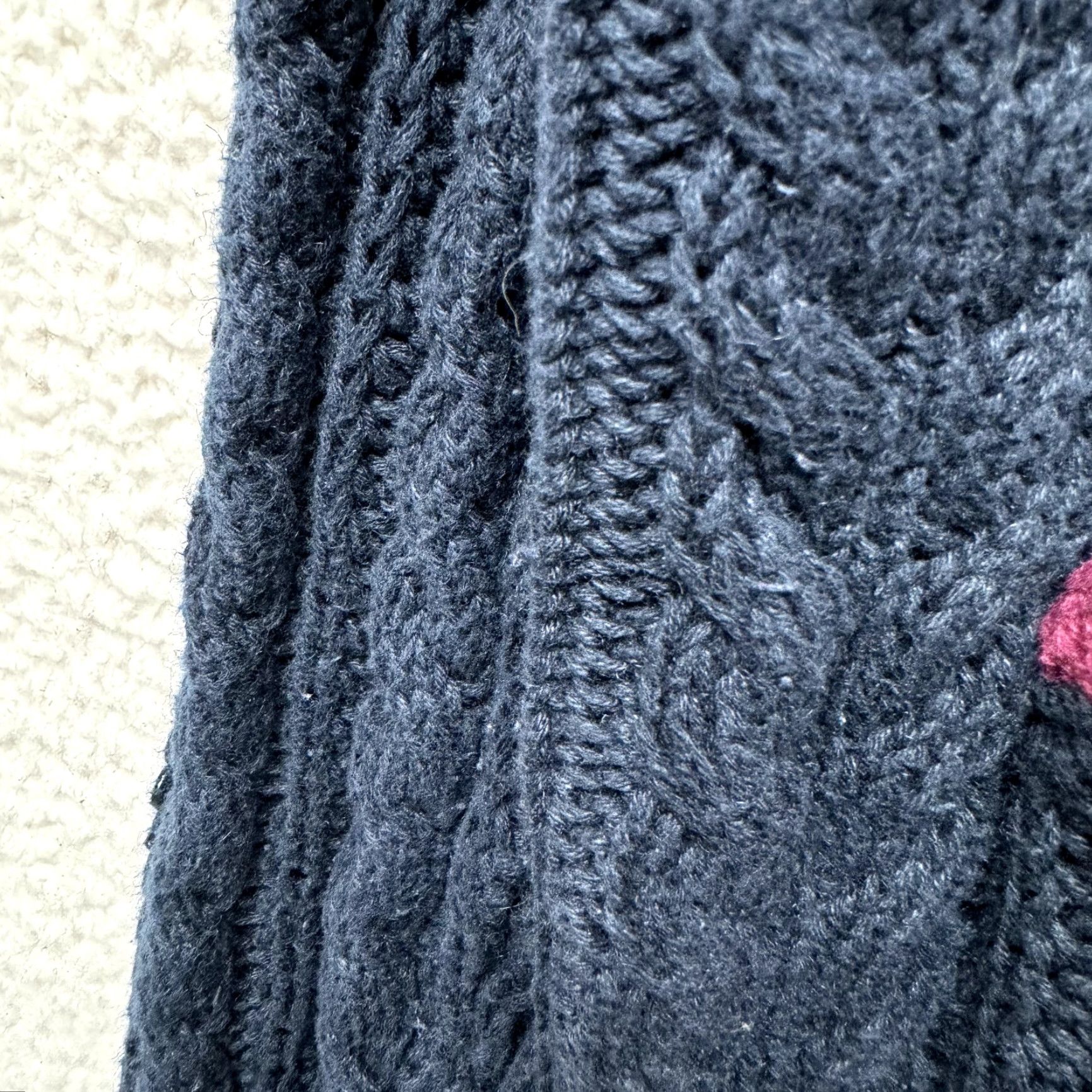 Sears VINTAGE 90s Cardigan Sweater Large Womens Navy Blue Chunky Cable Knit Academia Sears Size L / US 10 / IT 46 - 4 Thumbnail