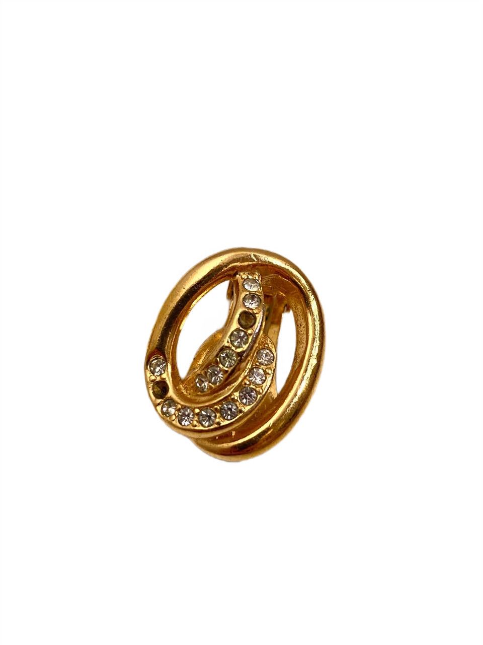 Dior Dior CD Vintage Gold Crystals Earrings Ear Clips Size ONE SIZE - 4 Thumbnail
