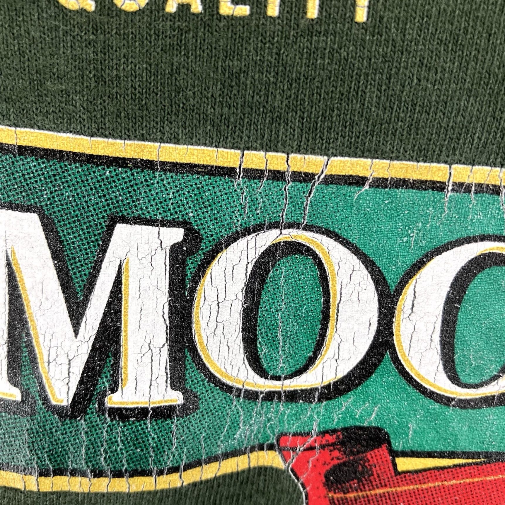 Gildan VINTAGE Moosehead Lager T Shirt Mens M Heavyweight Cotton Forrest Green Logo 90s Grunge Outdoor Adventure Time Theme Shirts Womens Mens Boys Girls Size US M / EU 48-50 / 2 - 6 Thumbnail