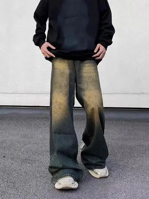 Other Retro distressed gradient grunge wide leg jeans Size US 32 / EU 48 - 2 Thumbnail