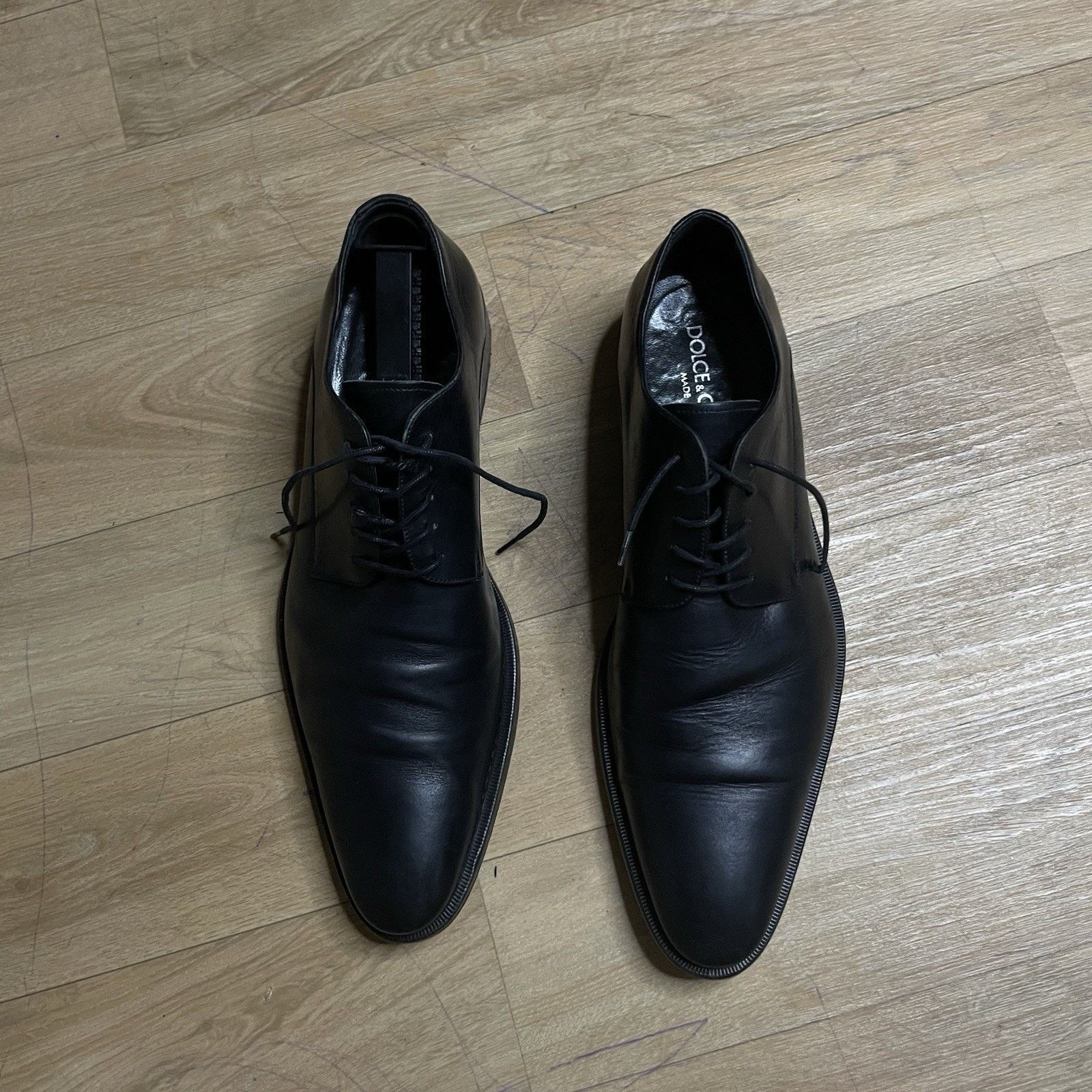 Dolce & Gabbana Dolce & Gabbana dress SHOES Low Pointed Toe Black Leather Size US 9 / EU 42 - 3 Thumbnail