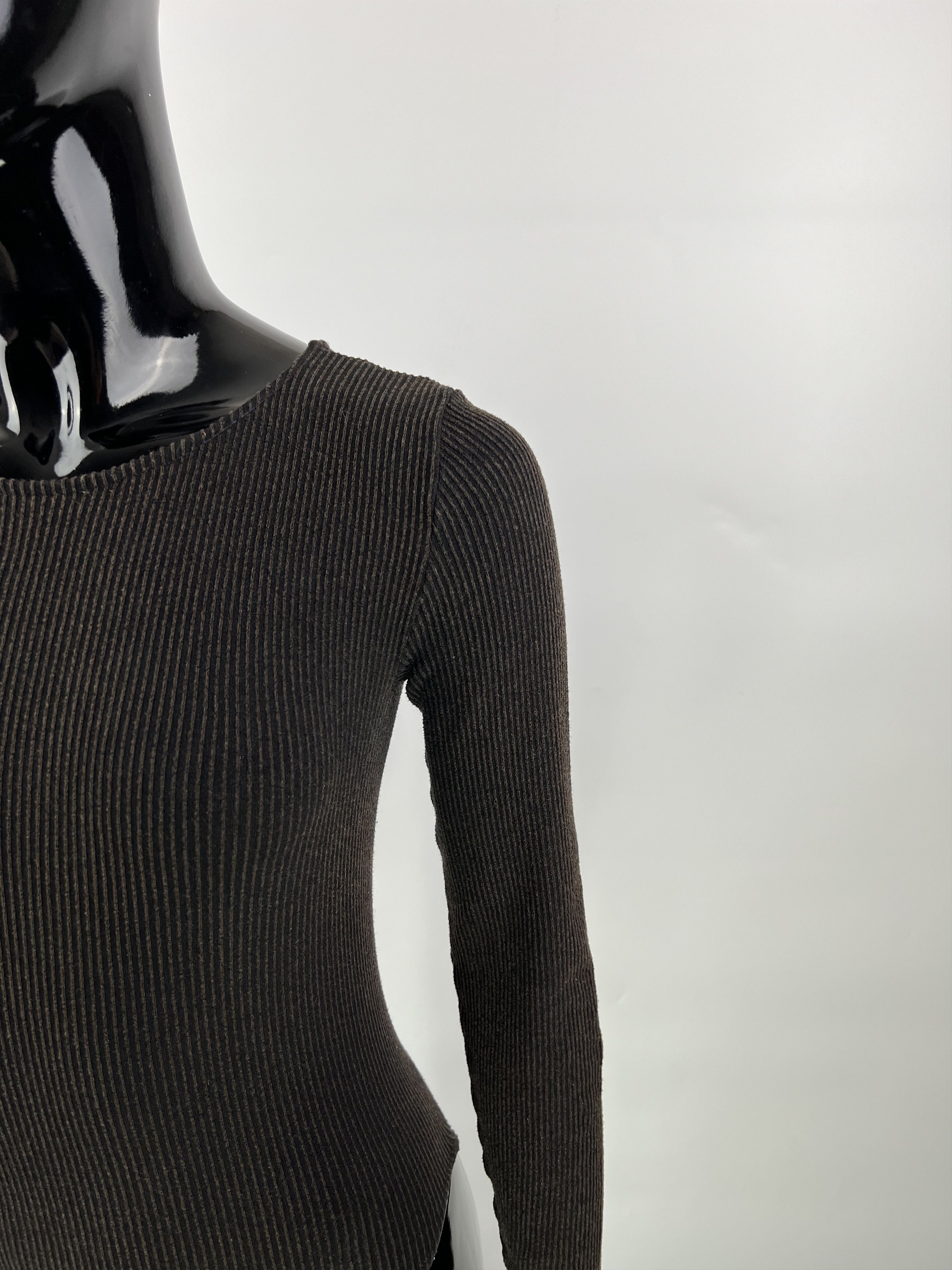 Wolford Wolford Ribbed Cotton Velvet Long Sleeve Bodysuit Size S Size S / US 4 / IT 40 - 6 Thumbnail