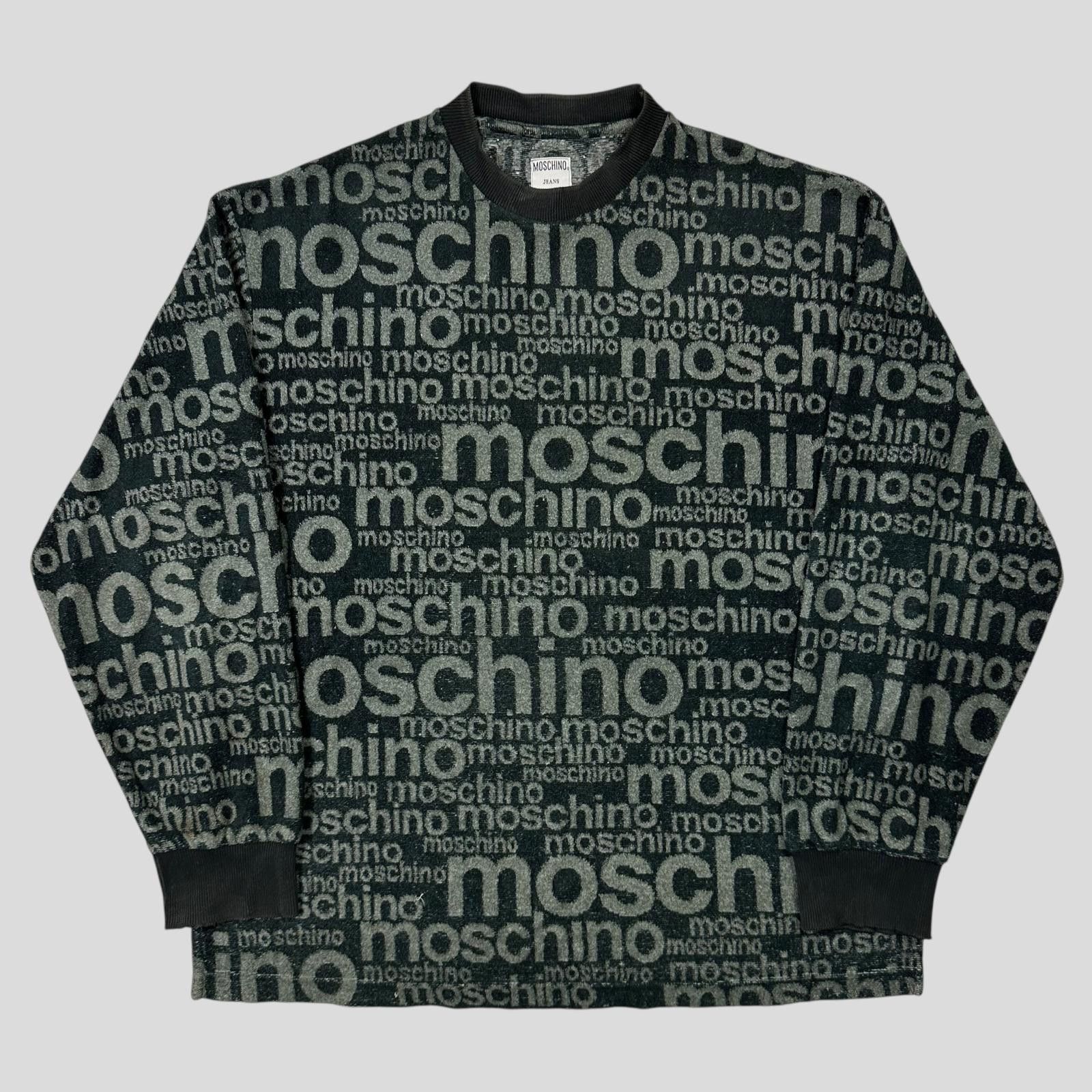Moschino Moschino 1998 Spellout Logo Teddy Cotton Fleece Jumper L/XL Size US XL / EU 56 / 4 - 1 Thumbnail