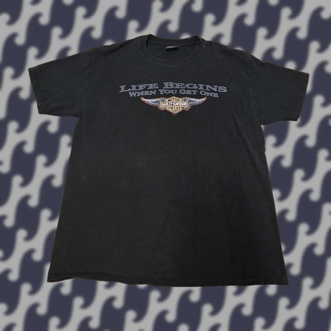 Harley Davidson Harley-Davidson Shirt Mens Large Black Life Begins Dealer Tee Superstition AZ Size US M / EU 48-50 / 2 - 1 Thumbnail