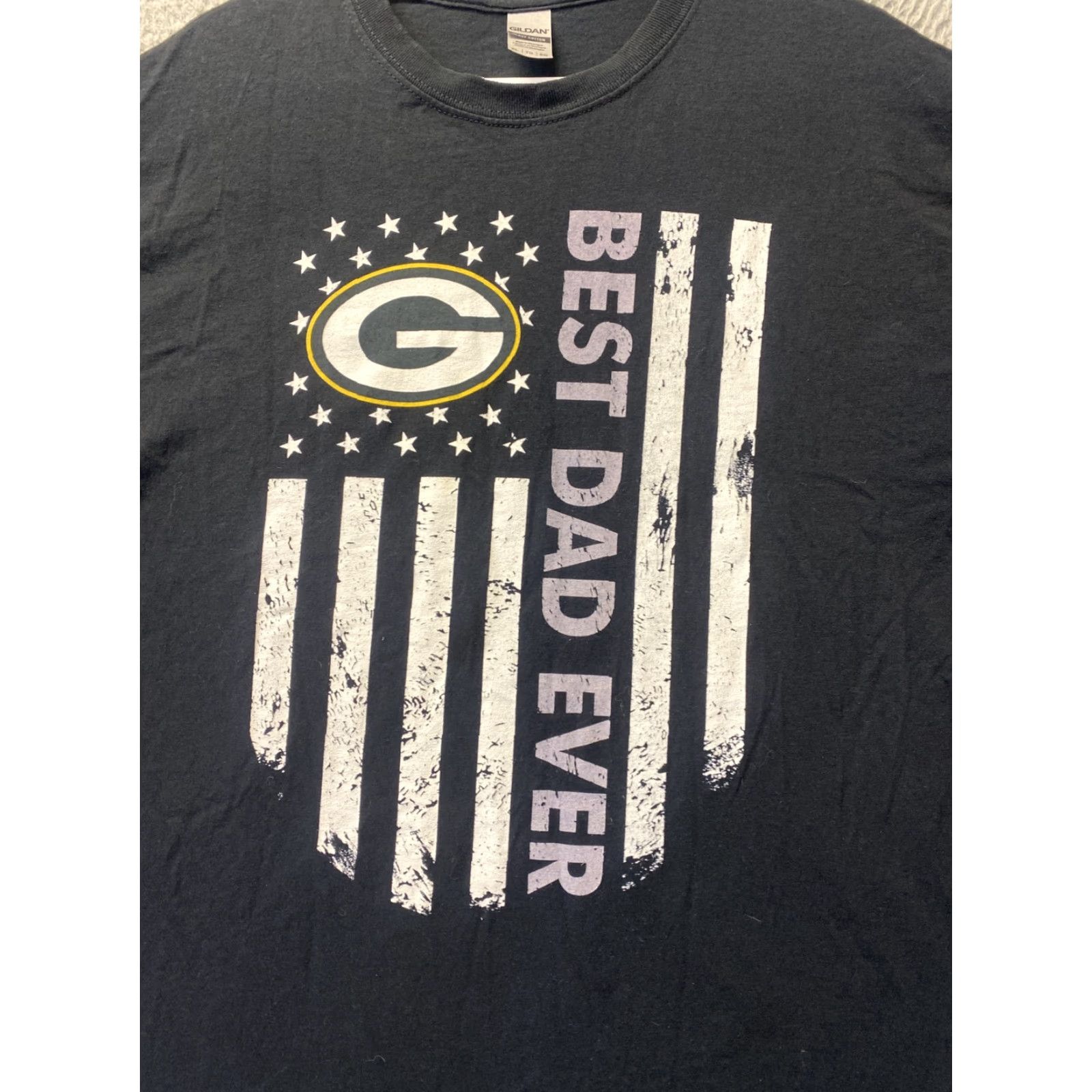 Gildan Gildan Graphic Print T-Shirt Adult XL Black Short Sleeve Green Bay Mens Size US XL / EU 56 / 4 - 2 Thumbnail